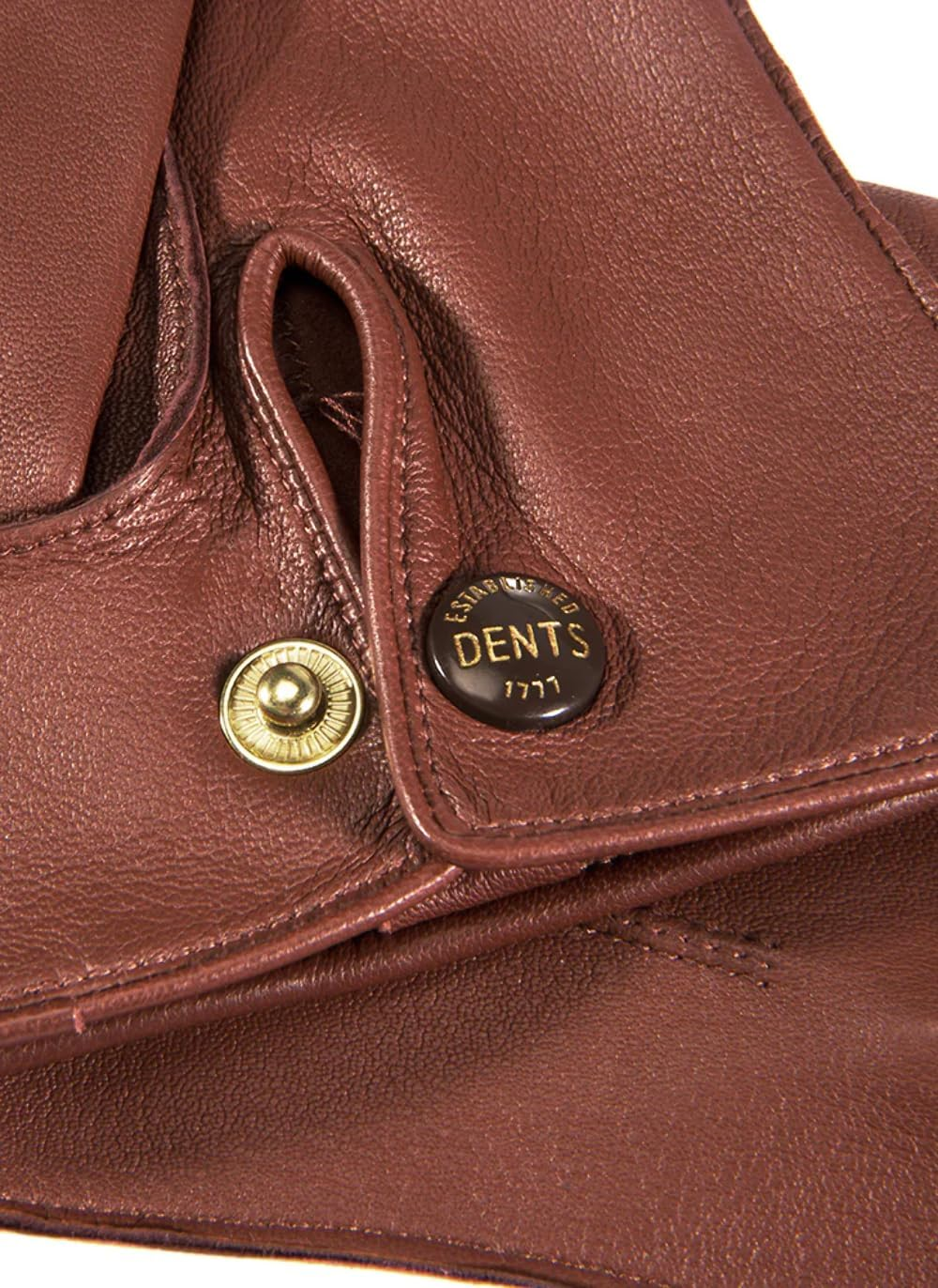 Dents Men'S Classic Sandhurst Unlined Leather Gloves with 3-Point Stitch Detail & Press Stud Fastening, English Tan, Size 7.5 image number 2