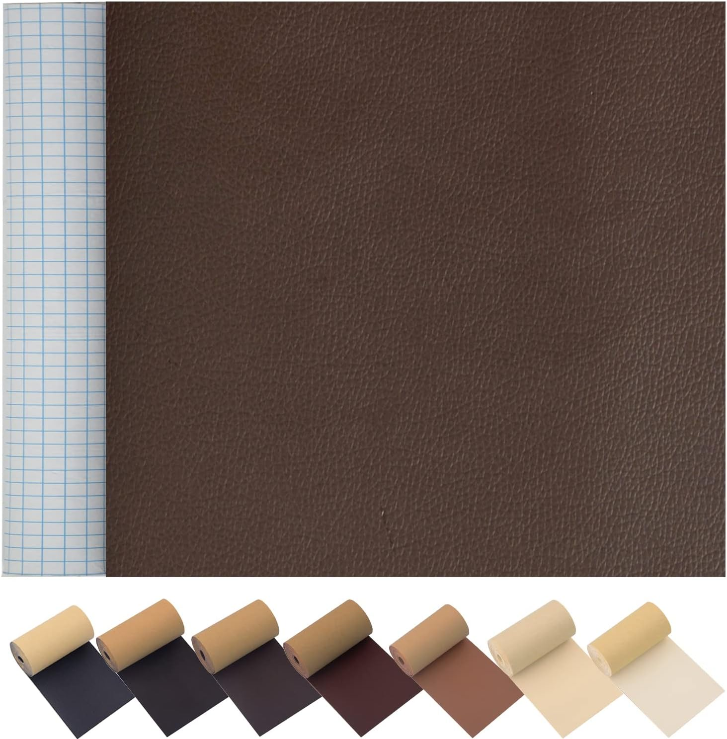 Leather Repair Patch for Couches 17X55Inch Large Self-Adhesive Refinisher Cuttable Reupholster Tape Patches Kit for Couch Car Seats Furniture Sofa Vinyl Chairs Fabric Fix(Beige White, 17X55 Inch)