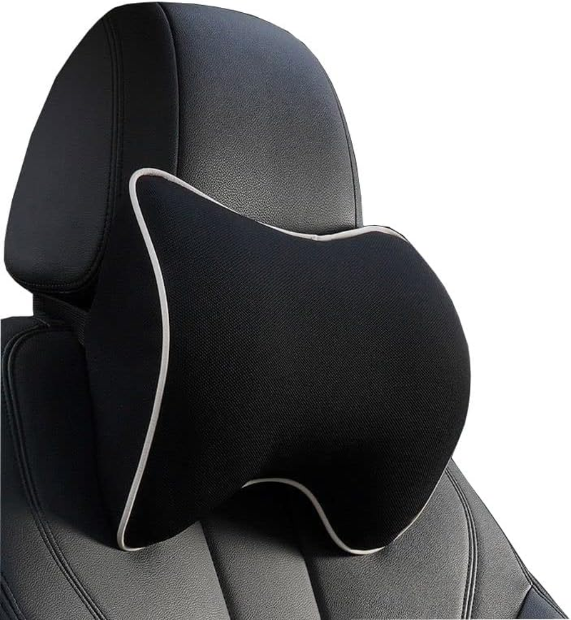 Car Seat Neck Pillow, Headrest Cushion for Neck Pain Relief&Cervical Support Washable Cover,100% Pure Memory Foam and Ergonomic Design (Black) image number 2