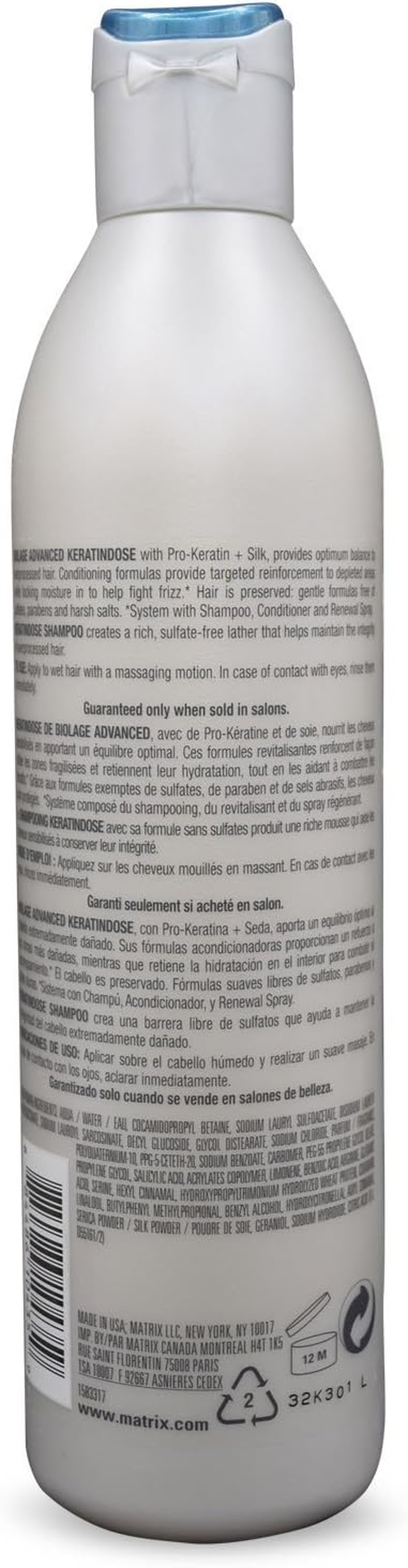 Matrix Keratin Dose Shampoo for Overprocessed Hair 400Ml image number 1