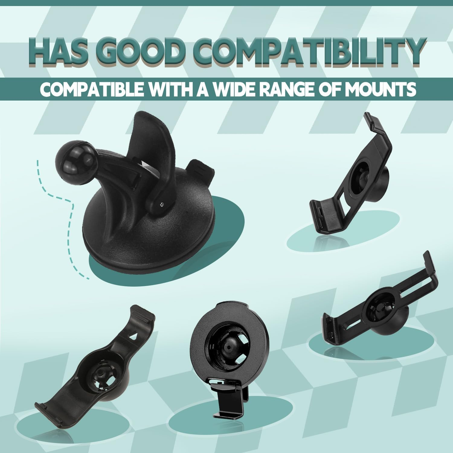 WALWAL GPS Car Cradle Replacement Mount, 17Mm Swivel Suction Cup GPS Holder Compatible for Garmin GPS Nuvi image number 4