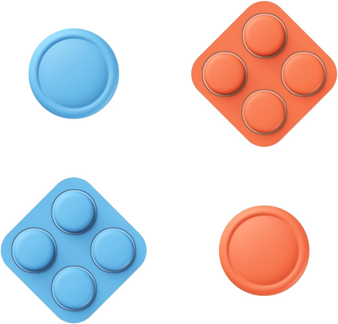 Playvital Silicone Button Covers and Thumb Grip Set for Nintendo Switch 2, 4 Pcs Colorful ABXY Directional Button Caps & 2 Joystick Caps for Joycon 2 - Black