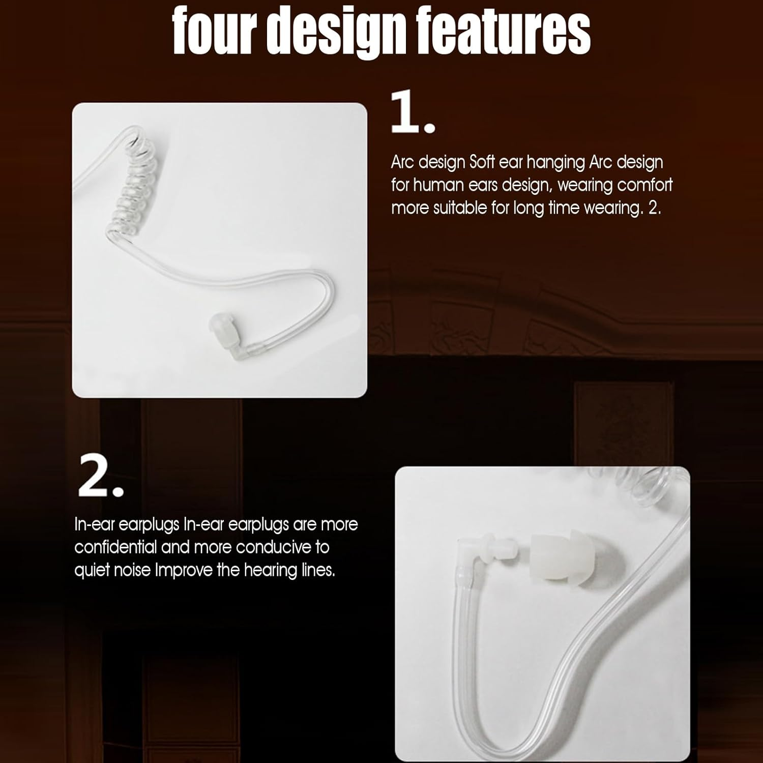 Covert Acoustic Tube Earpiece - Transparent Earpiece Acoustic Tube Replacement - Versatile Microphone Headphones Accessories Earbuds Audio Parts for Family Teen Friends Enthusiasts