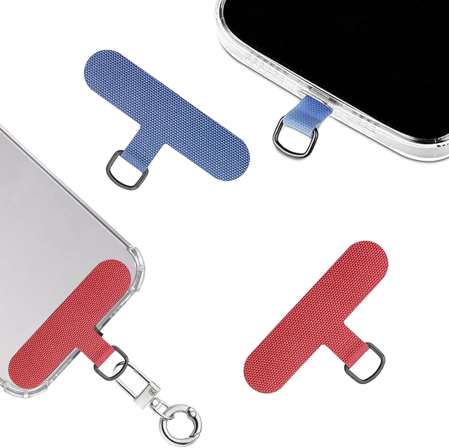 ONBPIY Universal Phone Lanyard Tabs 8 Pack - Multicolor Tether Patches with Metal Rings for Phone Case Attachment image number 4