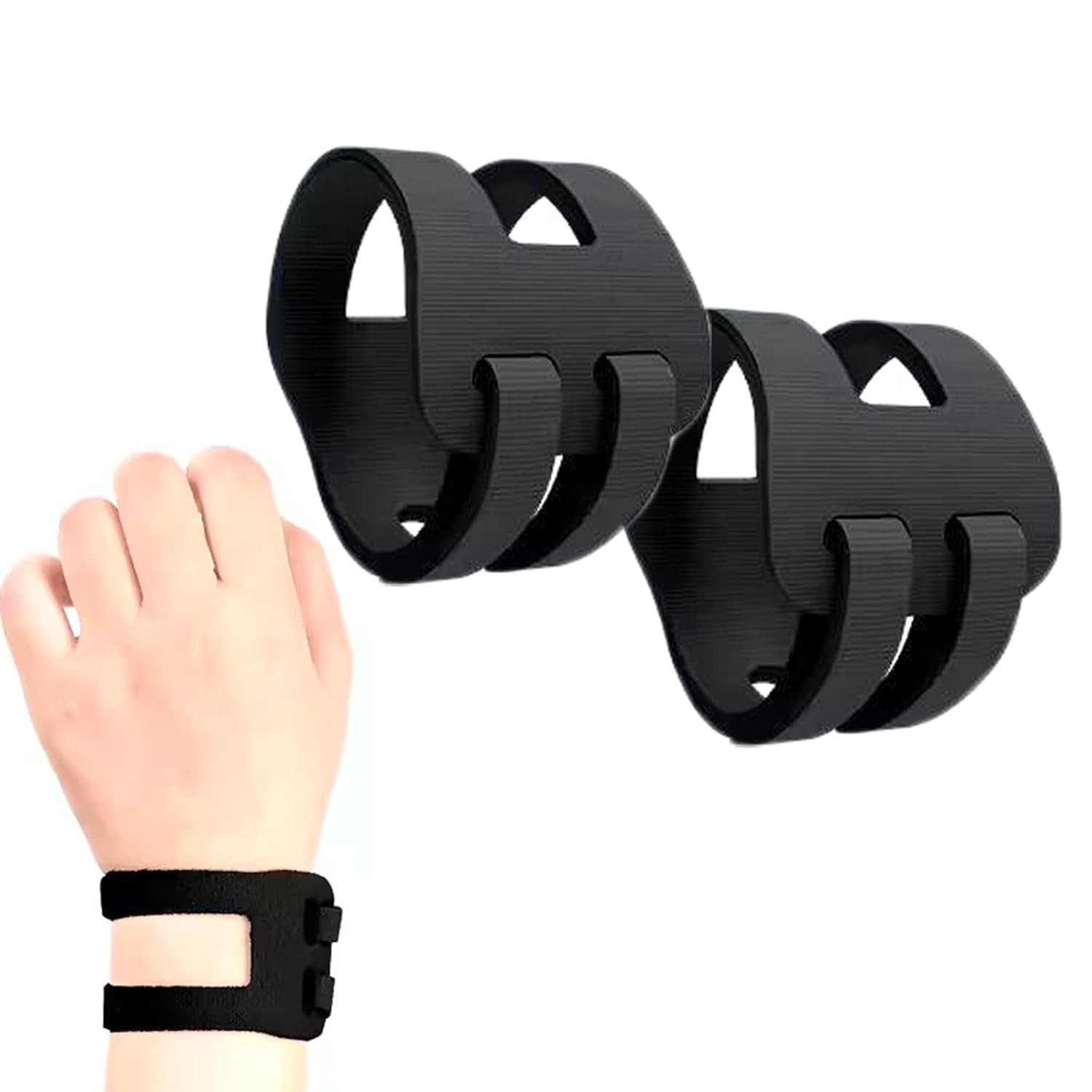 TFCC Wrist Brace for Weight Bearing Support, 2 Pcs Left and Right Wrists Adjustable Black Straps image number 2