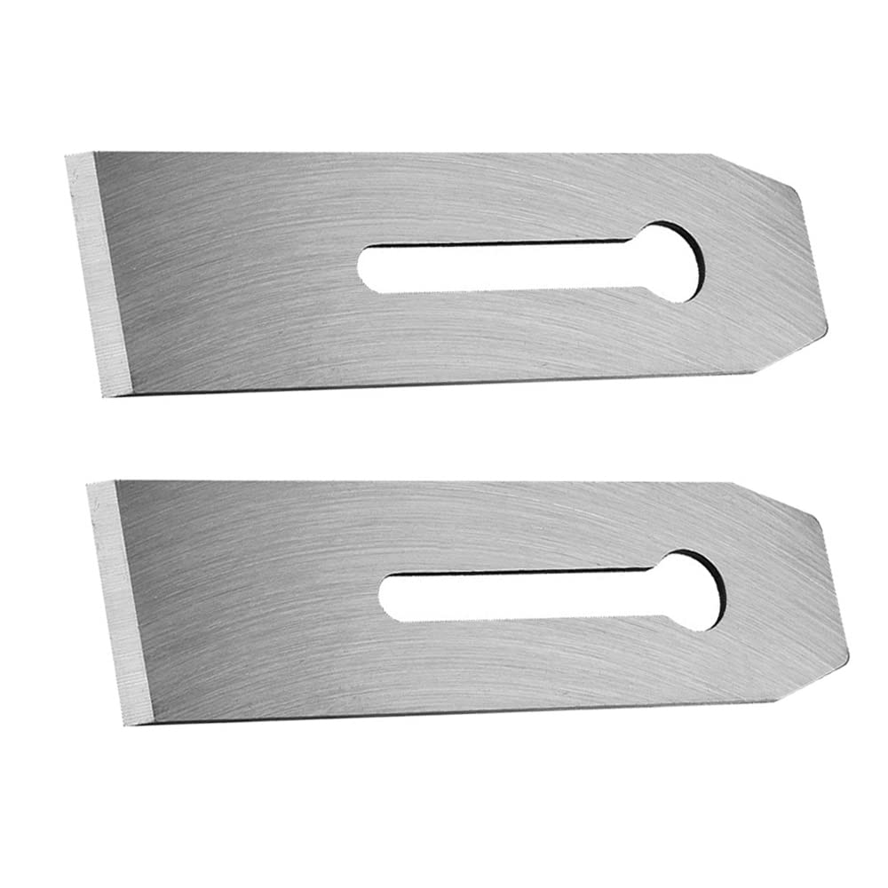 2 Pack Bench Hand Plane 2-Inch Blade Replacement Woodwork Planer Cutter 51MM Wide Iron Blades Steel Carpentry Edge Trimming Saw for No.4 No.5 Woodworking Tool - Silver image number 5