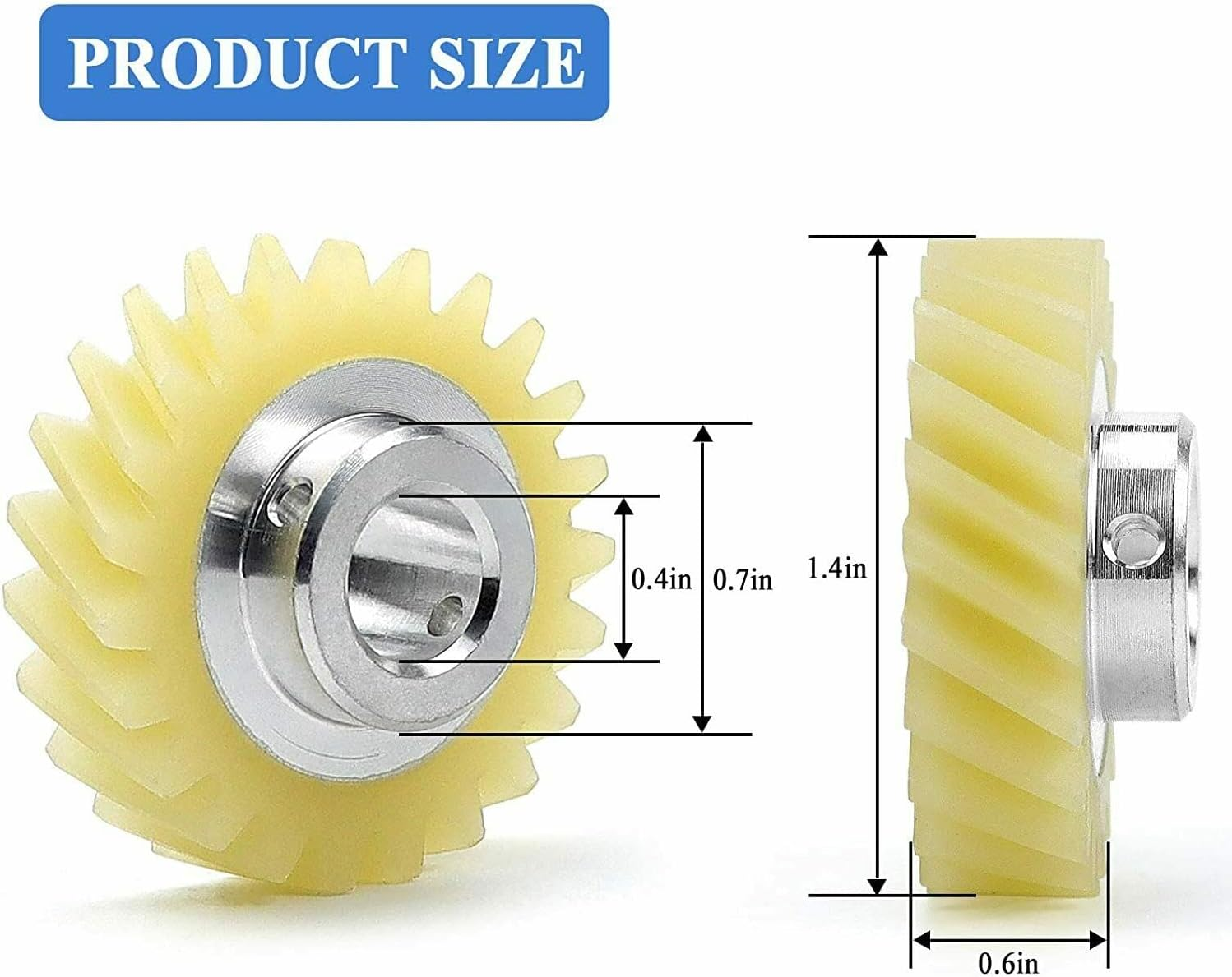 W10112253, Fiber Worm Gear Fits Whirlpool Kitchenaid Stand Mixer image number 4