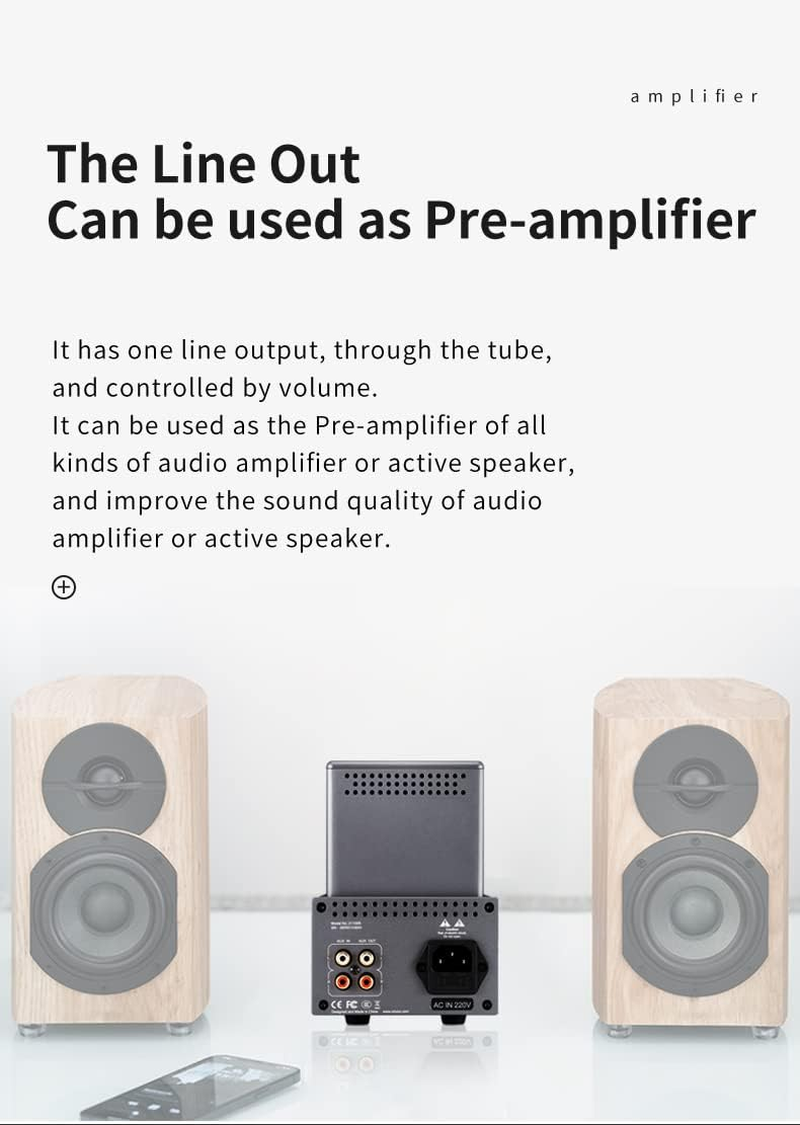 Xduoo TA-26S 6N8P 6N5P Tube AMP Pre-Amp Gold-Plated RCA Port High Performance Tube Headphone Amplifier image number 3