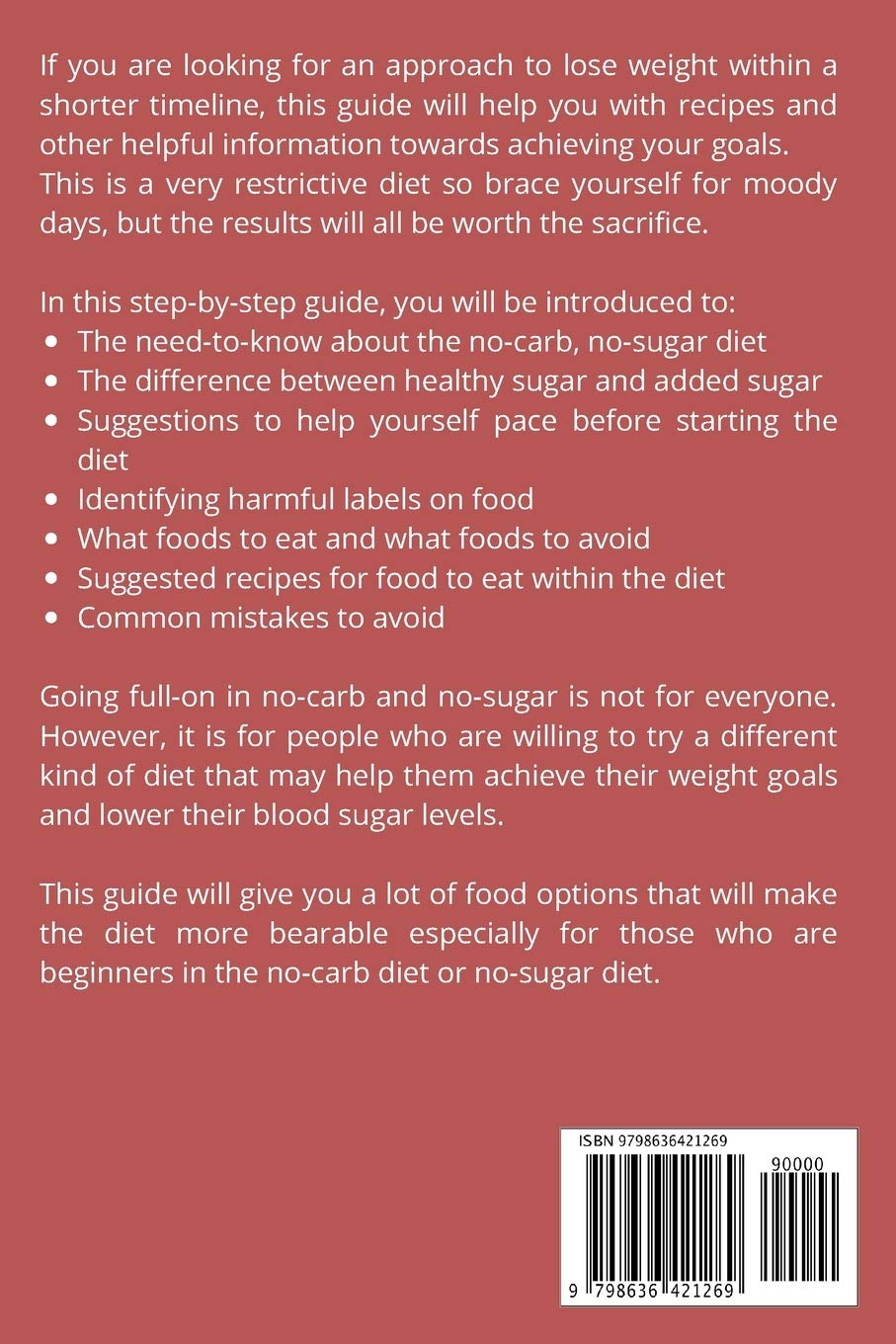 No Carbs No Sugar Diet Plan: a Beginner&rsquo;S Step-By-Step Guide with Recipes and a Meal Plan