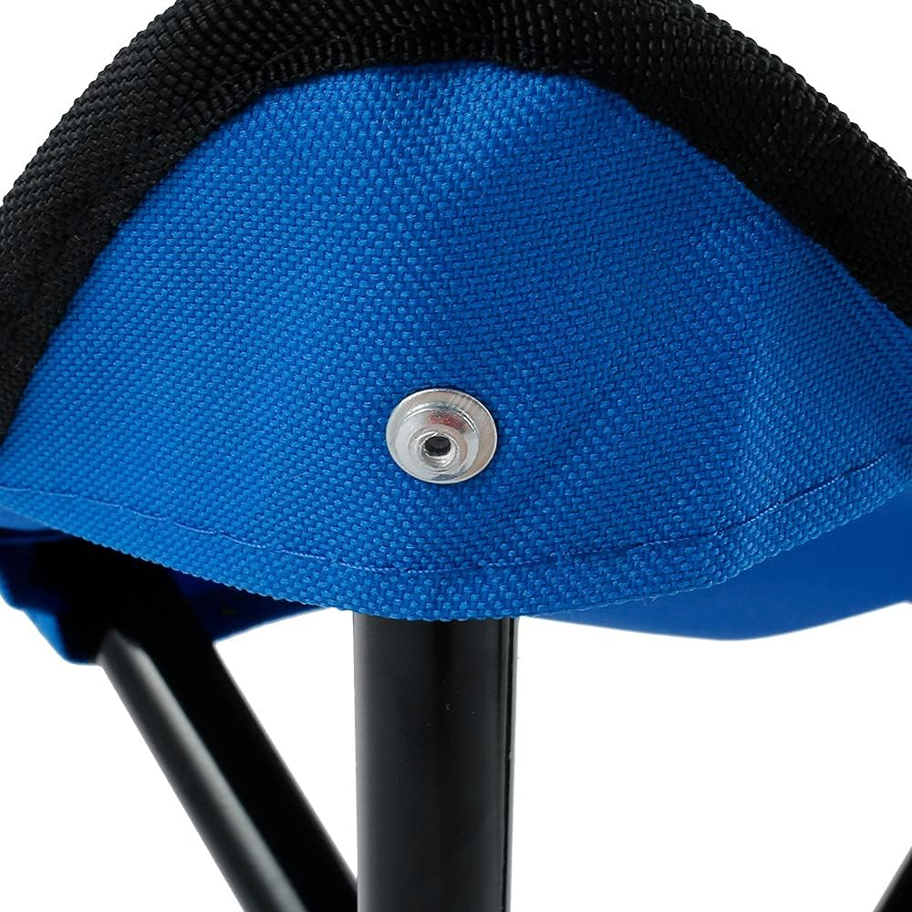 3-Legged Compact Camping Stool,600D Oxford Cloth Folding Tripod Chair,Mini Lightweight Portable Folding Seat,Picnic Stool for Camping Walking Fishing Travel Hiking Garden Beach (Blue) image number 2
