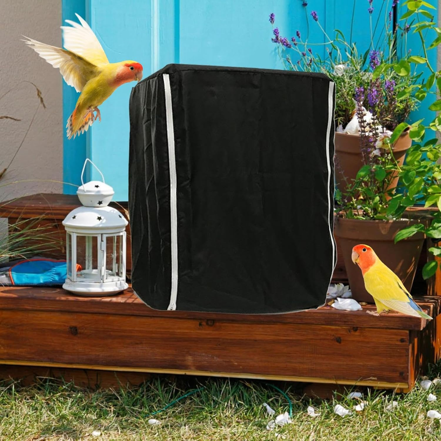 Parrot Cage Cover,Windproof Light-Proof Large Crate Cover,Bird Parrot Cage Guard Enclosure - for Mink, Canary, Parakeet, Lovebirds, Budgies image number 5