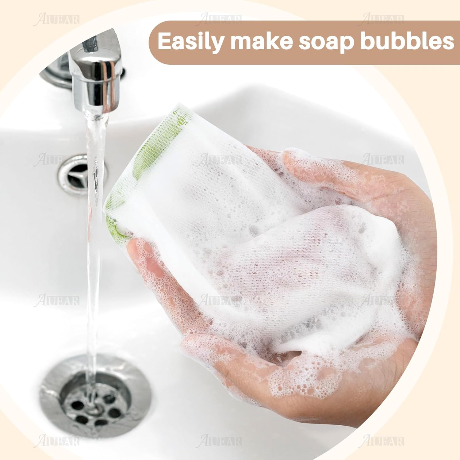 AUEAR, 60 Pack Mesh Soap Pouch for Shower Washing Bubble Foam image number 2