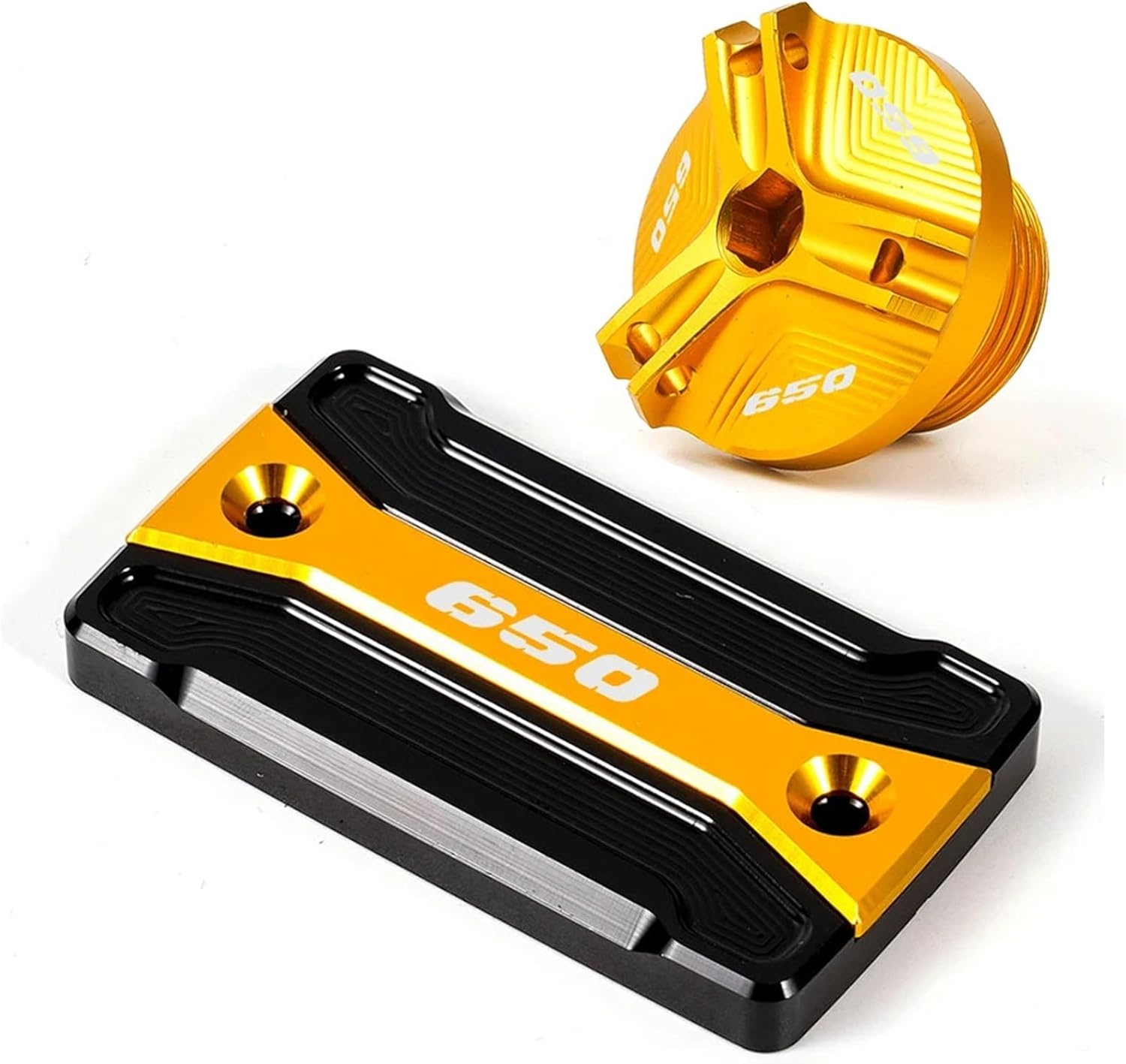 Fit for SUZUKI DL650 V-Strom 650/XT 2013-2022 2023 SV650 SV 650 Motorcycle Front Brake Reservoir Fluid Cover Cap Engine Oil Plug(Champagne)