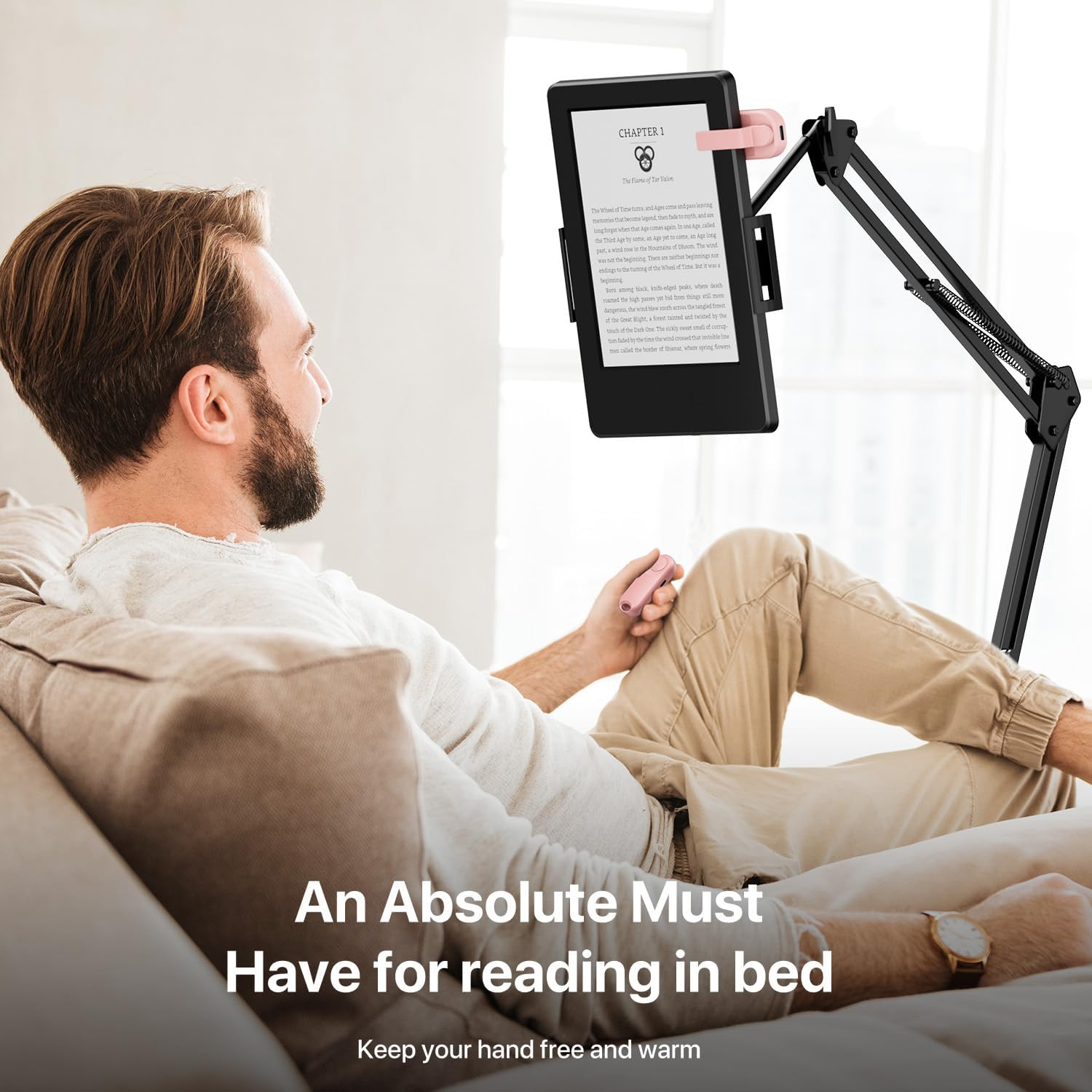 Remote Control Page Turner for Kindle Paperwhite Oasis Ereaders Kobo,Camera Video Recording Remote Triggers, Page Turner for Ipad Tablets Reading Novels Comics (Pink) - Black image number 3