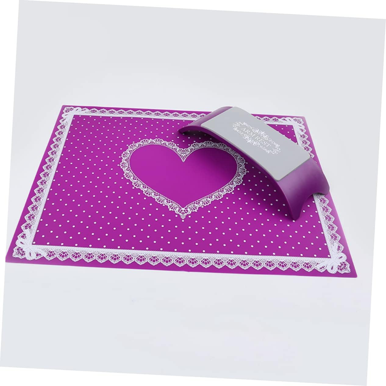 GANAZONO Foldable Silicone Hand Pillow for Manicure Nail Art Cushion Mat Portable Washable Salon Tool Purple image number 5