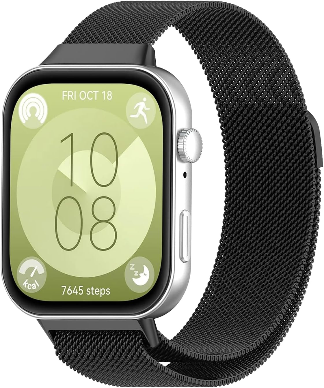 Hinnwer Bracelet for Huawei Watch Fit 3 Magnetic Watch Strap Stainless Steel Metal Replacement Strap Stainless Steel Strap Quick Release for Huawei Watch Fit 3