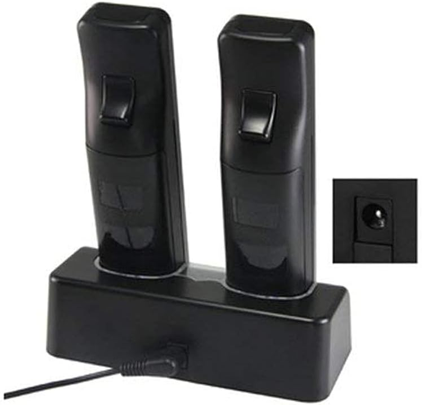 OSTENT Charger Dock Station + 2 Battery Packs for Nintendo Wii Remote Controller Color Black image number 2