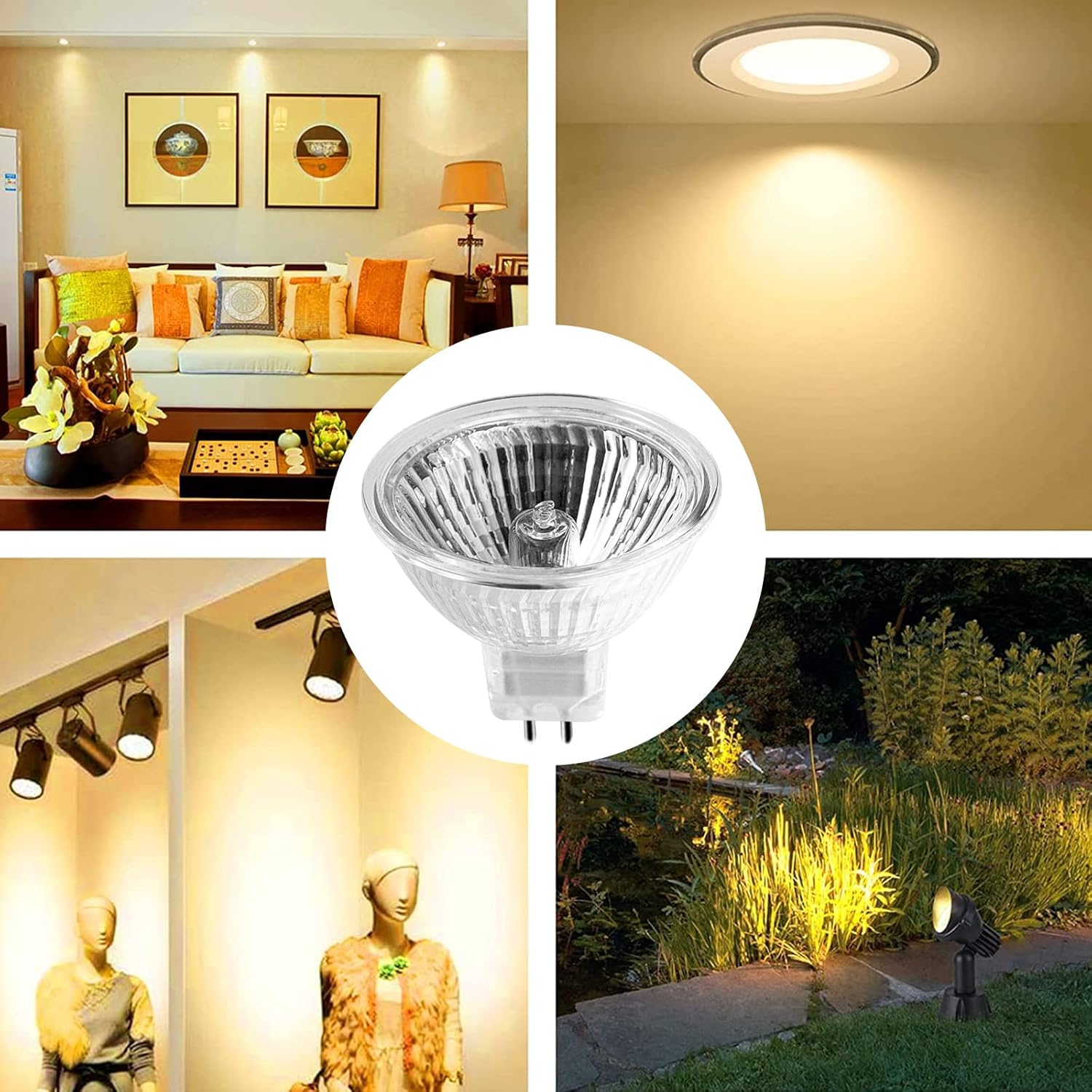 Weshlmpo Halogen MR16 Gu5.3 Halogen Light Bulb Dimmable 12 V 35 W Warm White 2700 K for Halogen Spotlight Installation Rail Lighting Pack of 6 image number 5