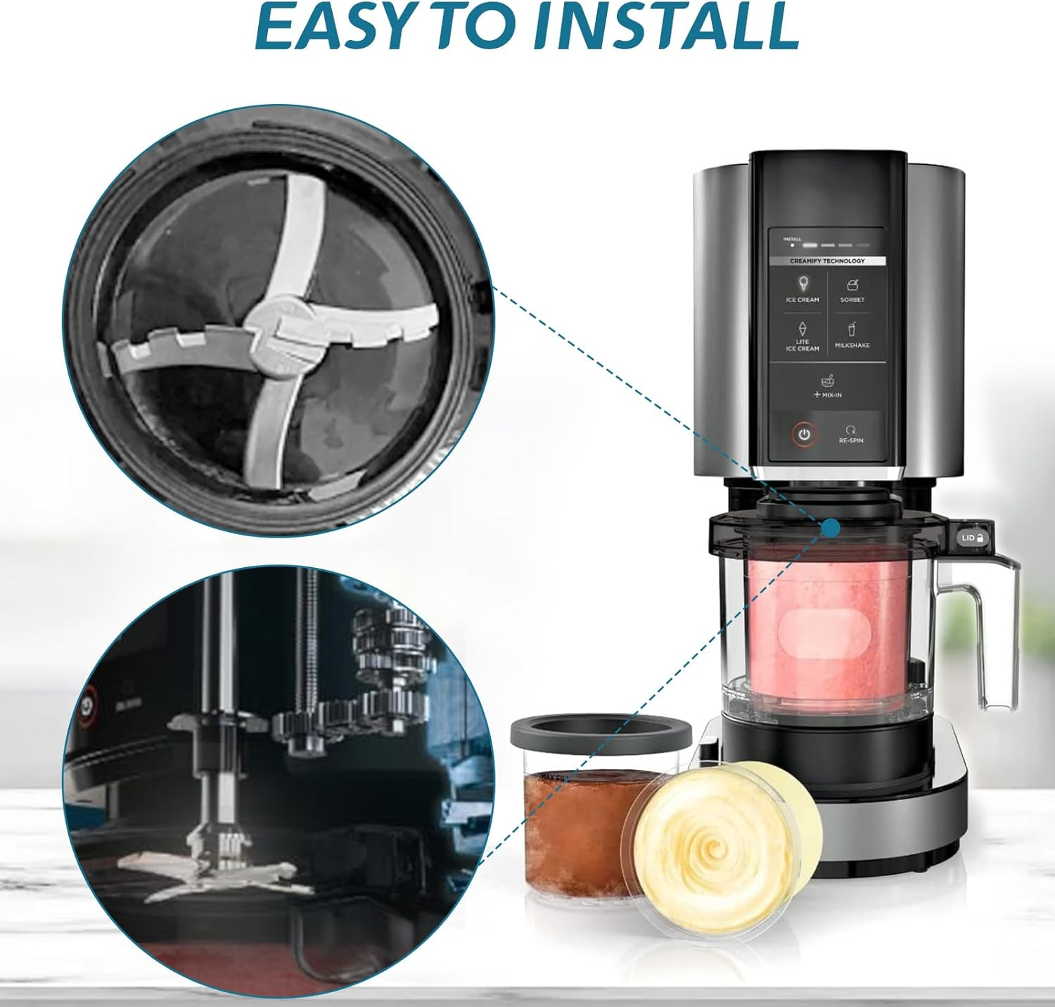 Replacement Paddle Blade for Ninja Creami NC300 Series Ice Cream Makers - Paddle Blade Replacement for Ninja Creamerizer NC299AMZ NC301 CN305A NC101 NC201 image number 3