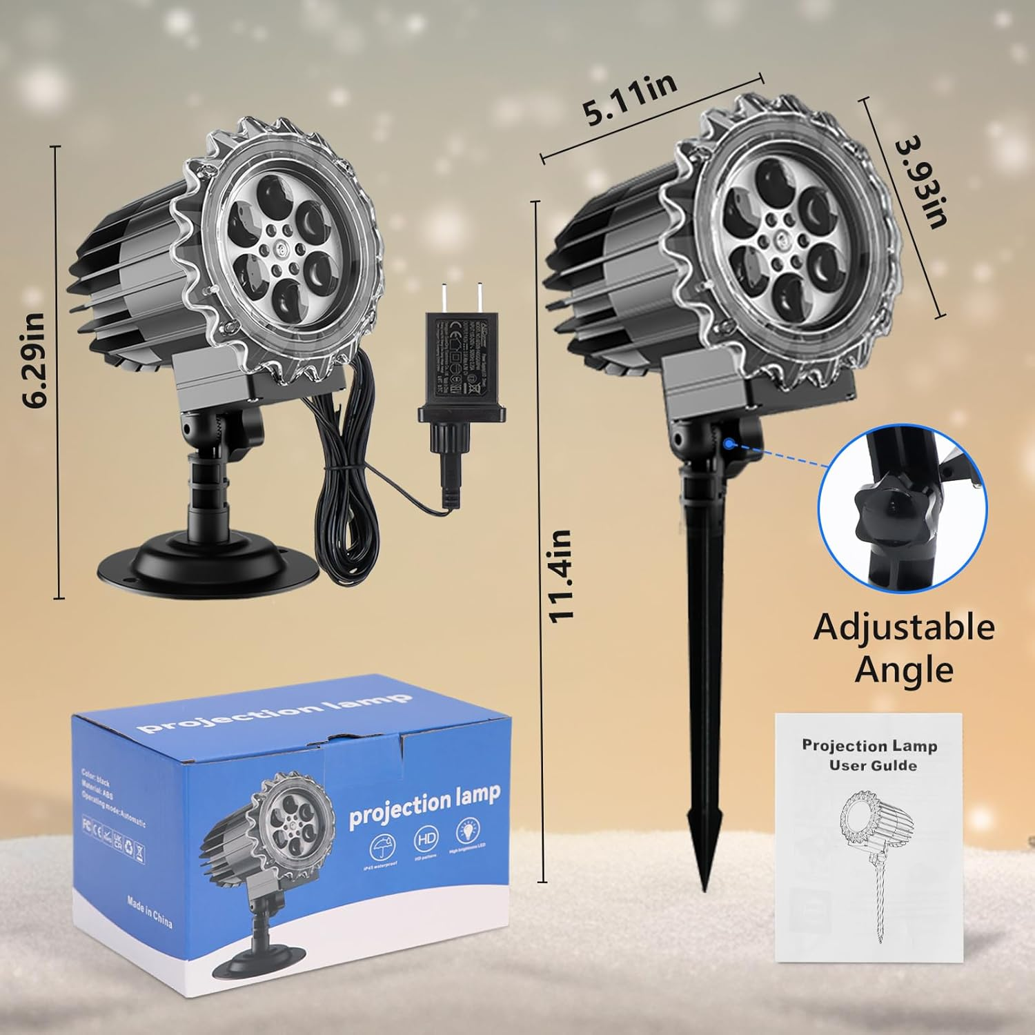 LED Christmas Floodlight, Snowflakes, Outdoor Light, IP65 Waterproof, Great for Christmas, New Year, Party image number 4