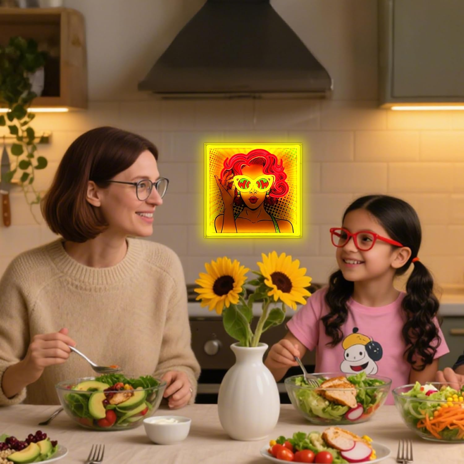 WIOSOUL Neon Sign UV Printed Cool Woman Neon Signs Dimmable USB Powered Neon Light Sign for Pop Art Design Wall Hanging Bar Beauty Salon Home Decor image number 3