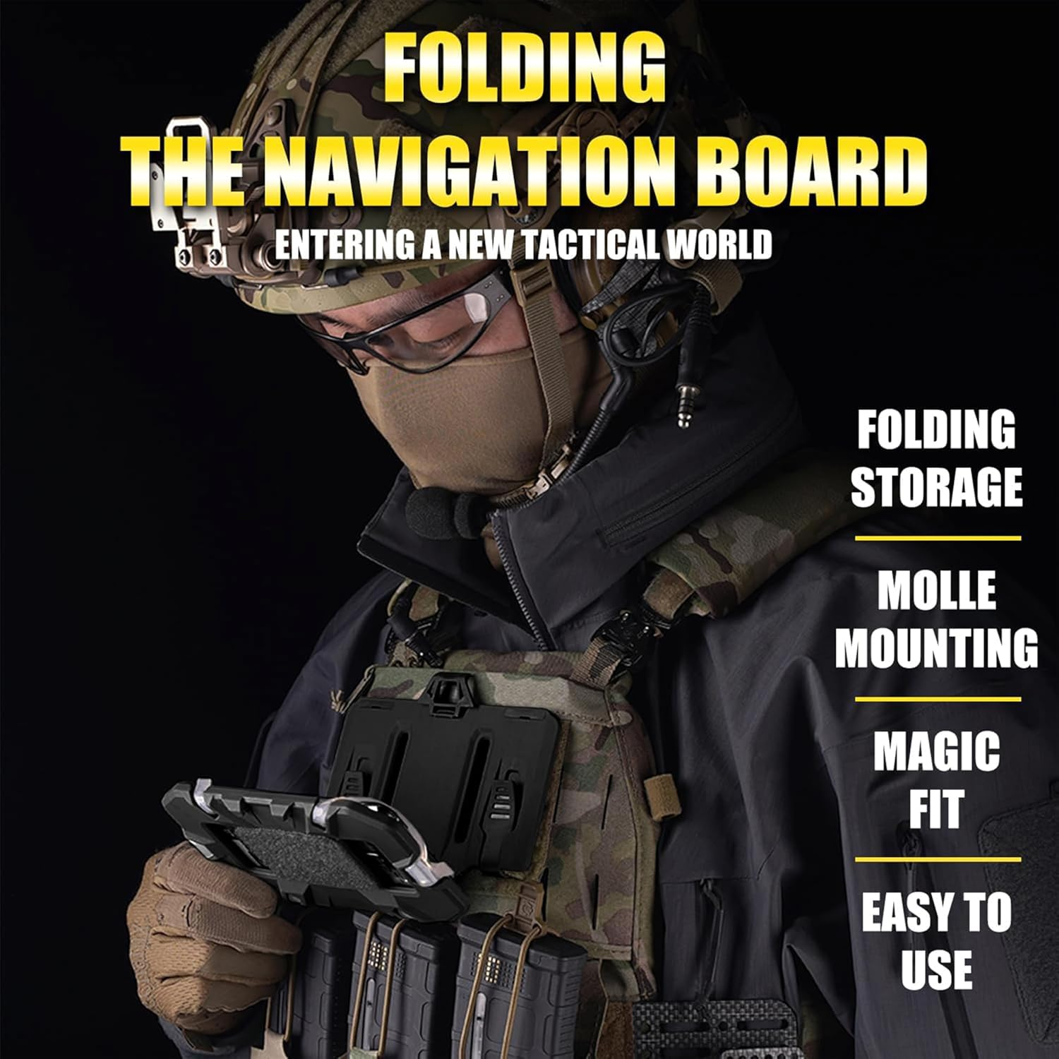 Tactical Phone Holder Pouch for Vest, Universal Mount for 4.7-6.7 Inch Screens, MOLLE Compatible (Black) image number 6