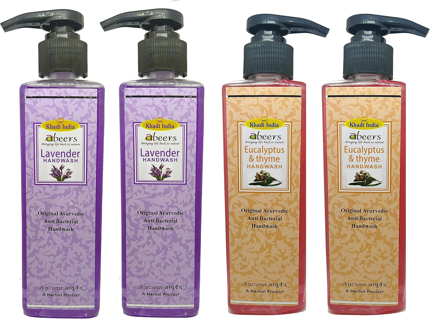 Khadi Abeers Eucalyptus Thyme & Lavender Hand Wash - Pack of 4 (1000Ml), 250 Ml (Pack of 4)