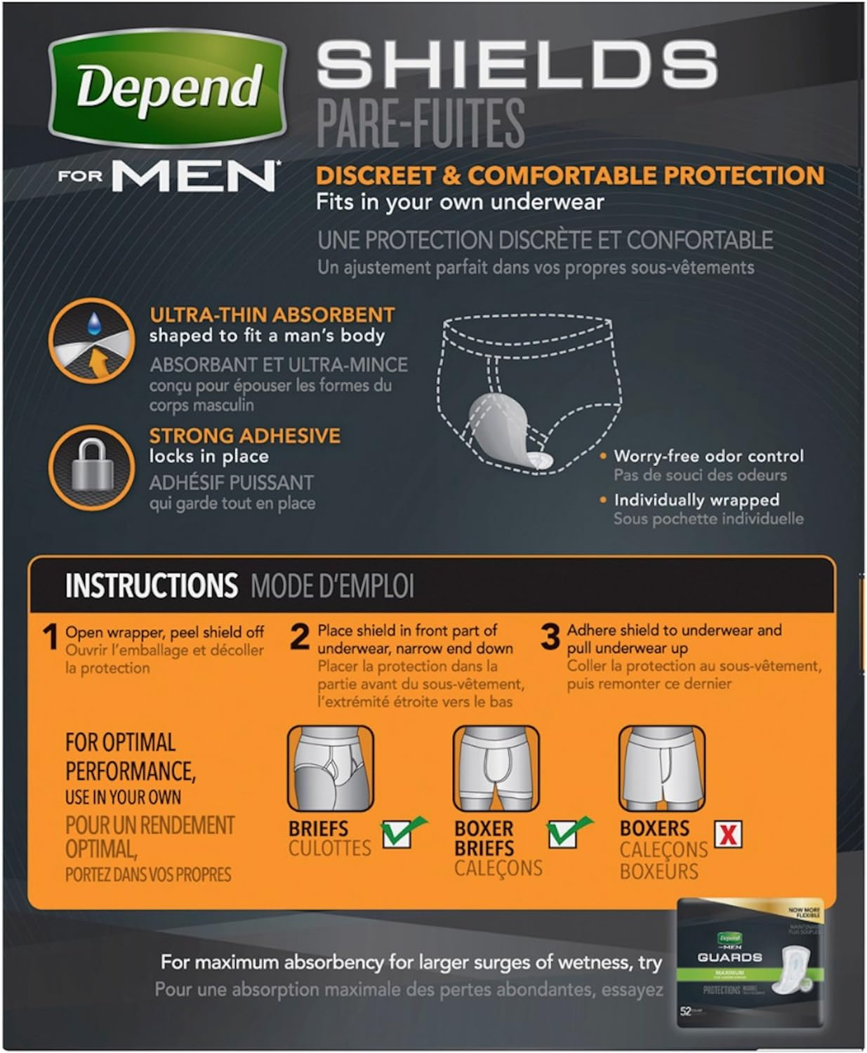 Light Absorbency Shields for Men - 1 Box image number 2