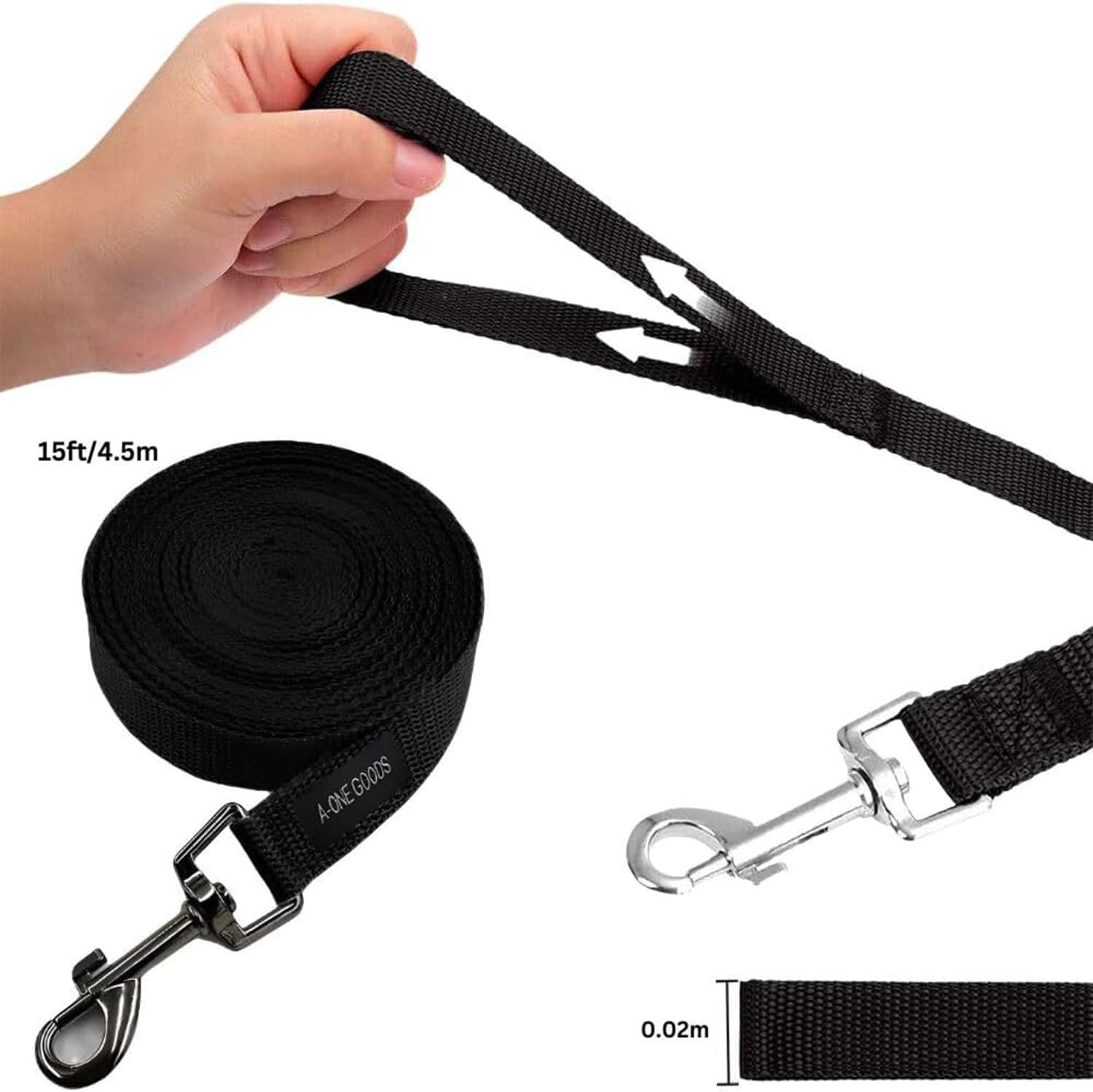 Dog/Puppy Obedience Recall Training Agility Lead 15Ft Long Nylon Training Dog Leash for Small Medium Large Dogs (Orange, 15Ft) image number 3