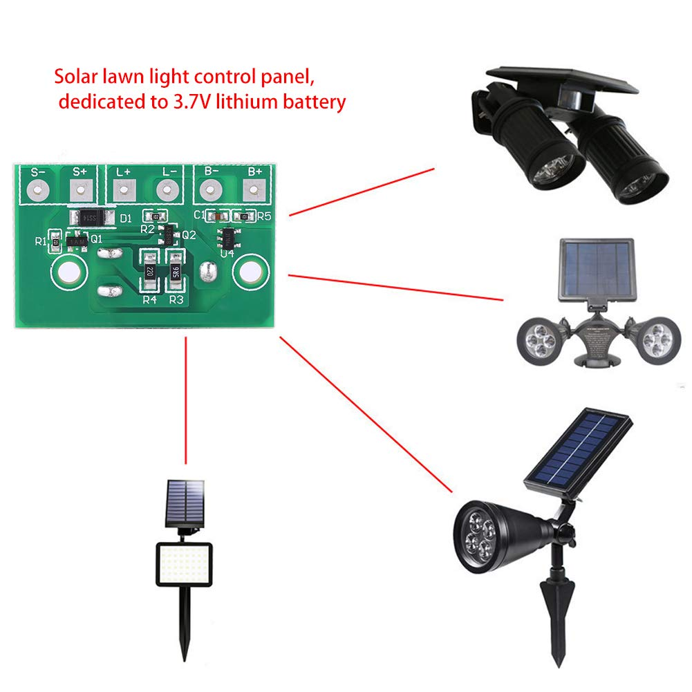 Solar Lawn Light Controller, Overcharge Protection, 3 Level Switch, for 3.7V Lithium Battery, Home Solar Landscape Lights