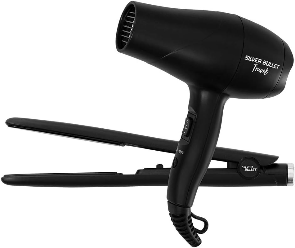 Silver Bullet Luxe Travel Set 2200W Hair Dryer & Straightener, Black image number 4