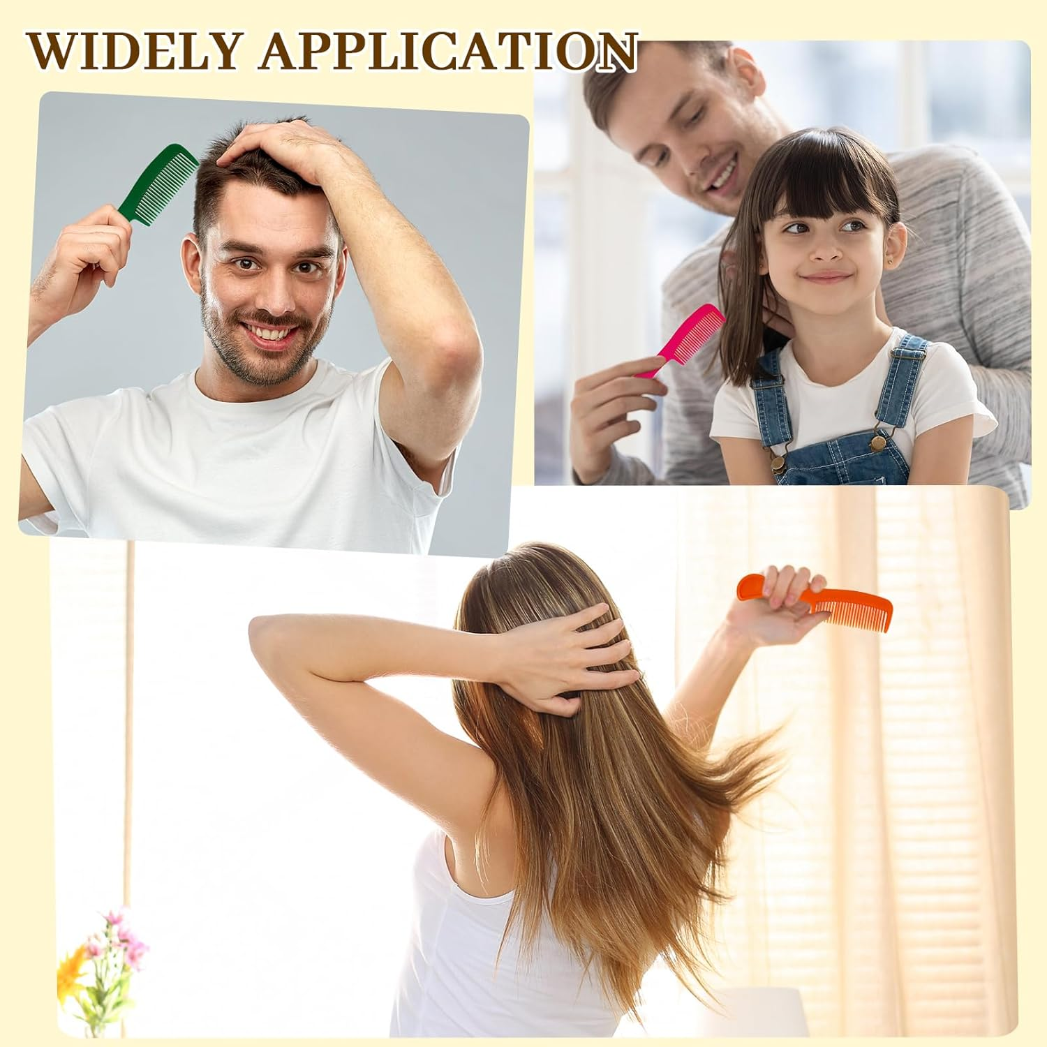 Combs in Bulk Individually Wrapped, 4 Color Pocket Hair Combs Set for Women, Men and Kids, Colorful Travel Comb Bulk for Airbnb Homeless Hotel Shelter Home Charity (5.9 Inch, Count, 10) image number 3