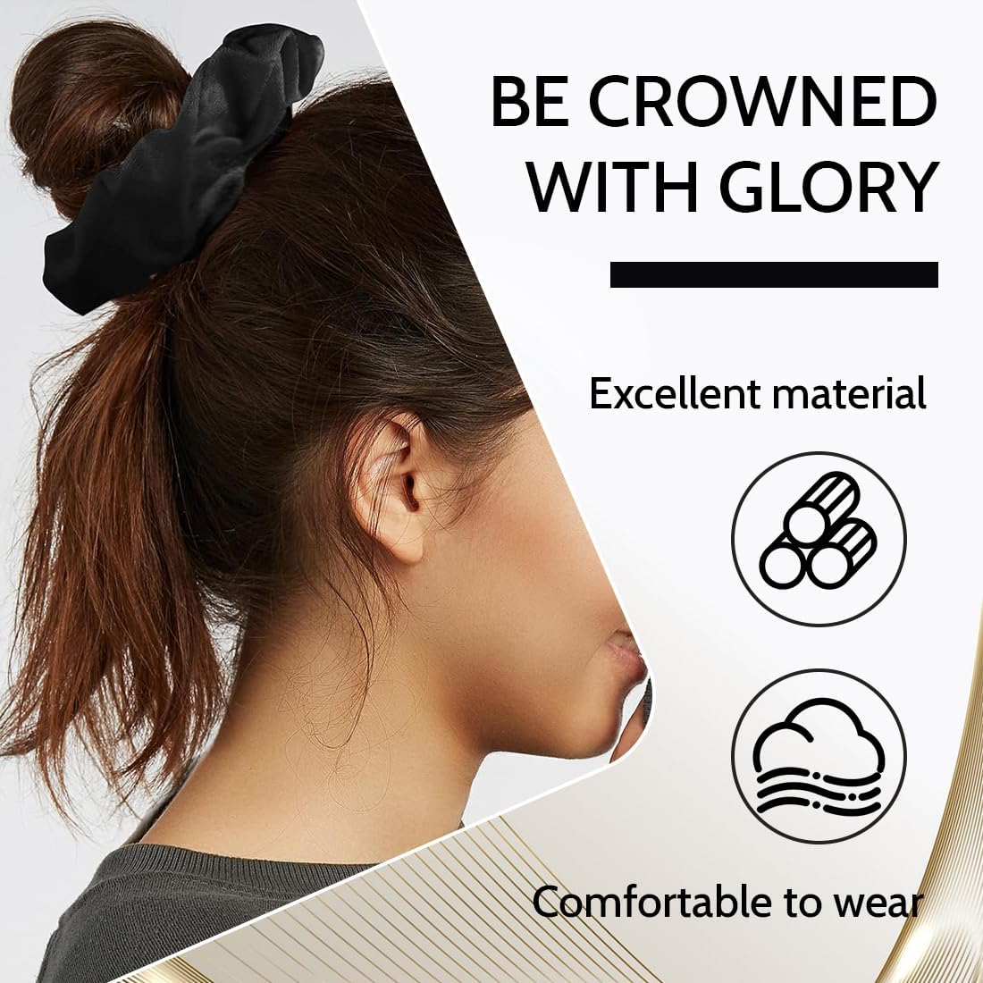 Pack of 3 Women'S Velvet Scrunchies with Zip Pocket, Girls Elastic Cable Elastics, Scrunchies Hair Scrunchies with Hidden Zip Pocket, Hair Bands for Girls and Women image number 2