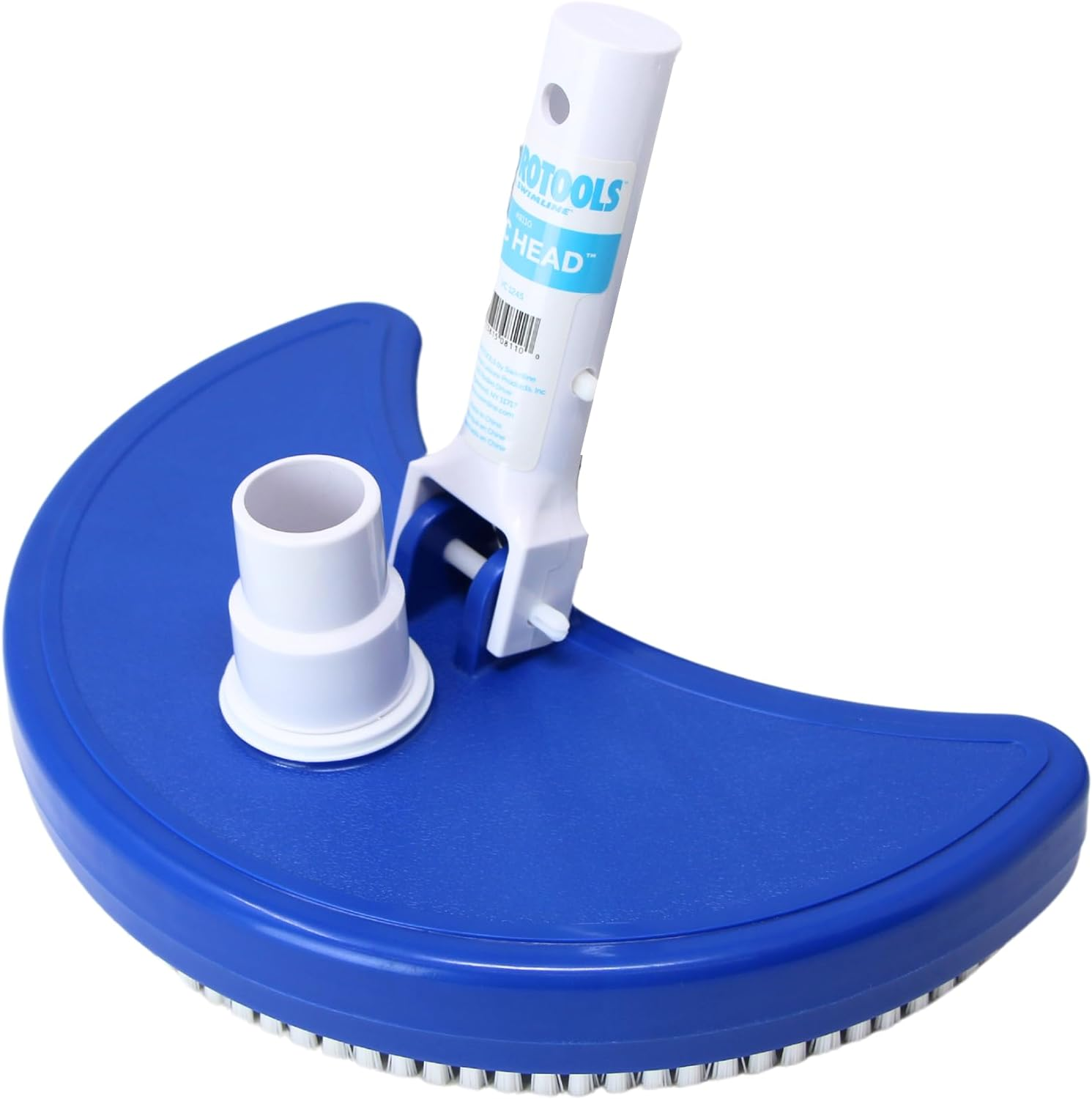 SWIMLINE HYDROTOOLS Manual Pool Vacuum Head Attachment for Inground & above Ground Pools |Weighted Swimming Pool Vac Head Half Moon W/Bristles| Swivel Hose 1-1/4 or 1-1/2&rsquo;&rsquo;| Clean Debris Corners