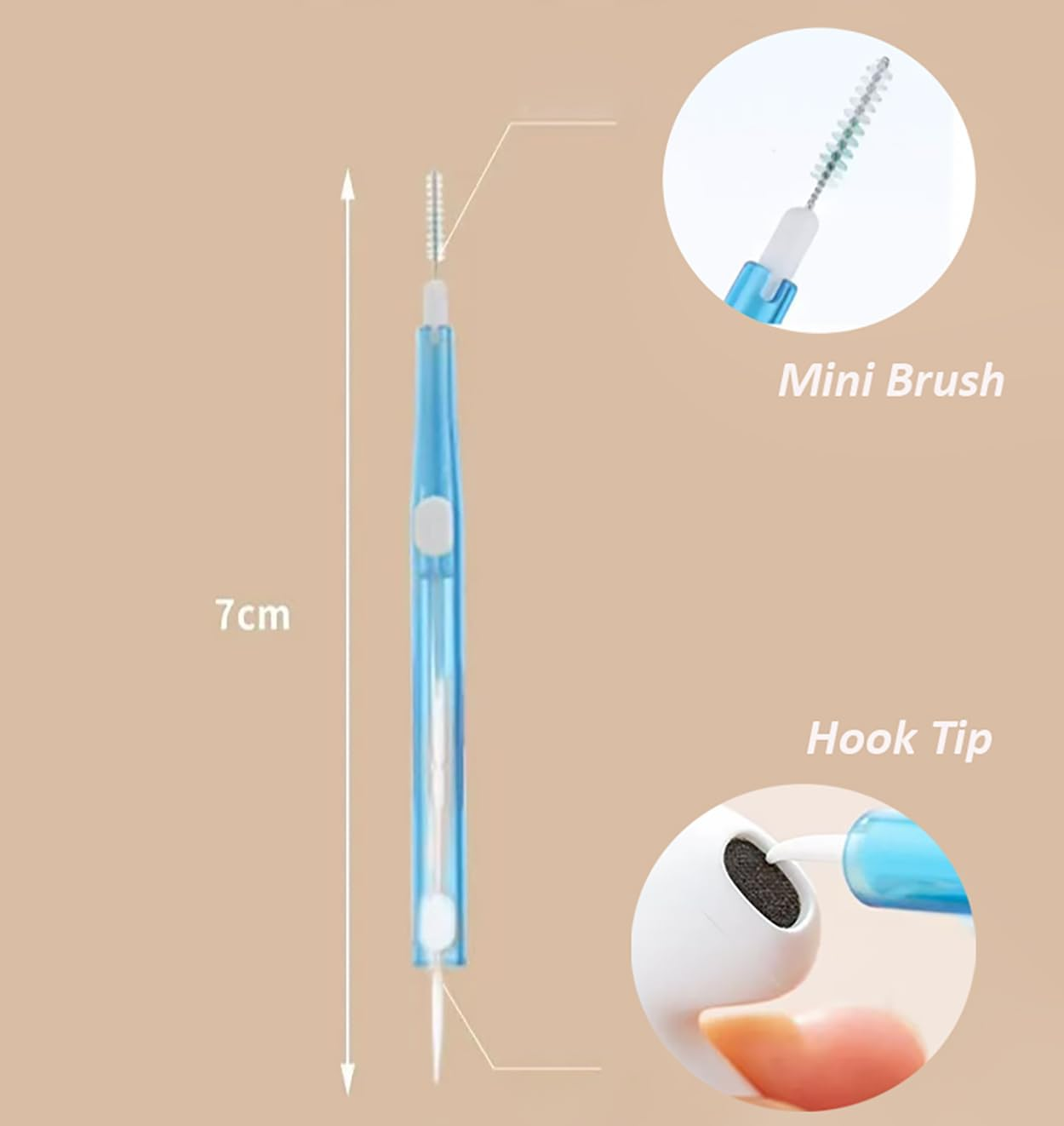 5Pcs Cell Phone Cleaning Kit Dual Side Multifunction Tools Anti-Clogging Nylon Brushes & Hook Cleaner for Iphone 17 Pro Max Charging Port, Phone Speaker Mini Cleaning Kits image number 3