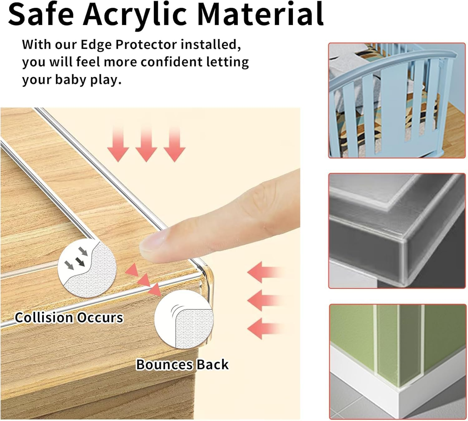 2Pack Baby Proofing Edge Protector, 5Cmx 3M Clear Corner & Edge Guards for Furniture, Baby Safety Bumper, Waterproof Table Protector - Haheihei image number 3