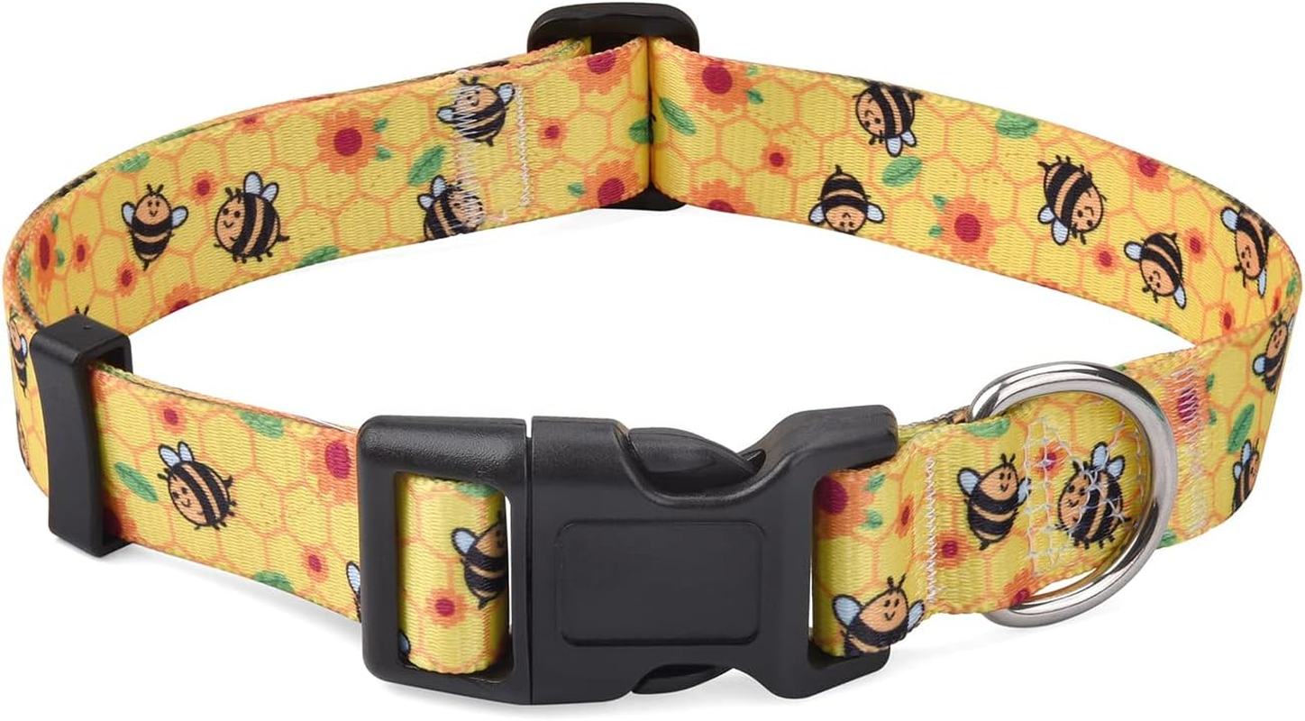 Mihqy Dog Collar with Bohemia Floral Tribal Geometric Patterns - Soft Ethnic Style Collar Adjustable for Small Medium Large Dogs(Bee,Xs) image number 5