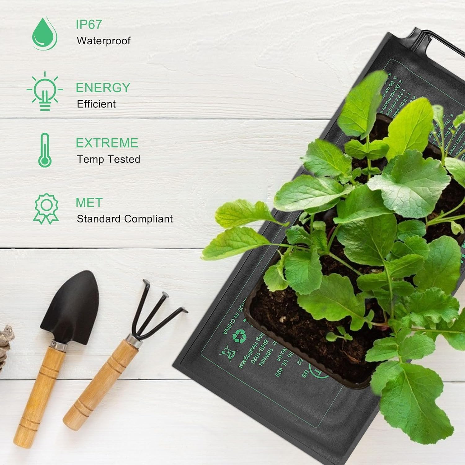 Seedling Heat Mat 4 Pack, Heating Mat for Plants Grow Seed Starting Greenhouse, Waterproof Durable Germination Warm Hydroponic Heating Pad