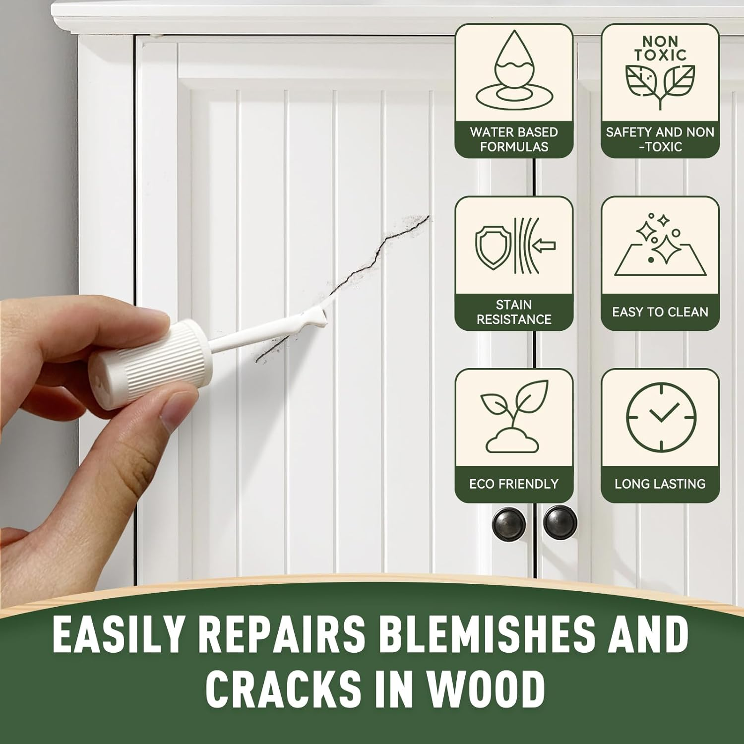 DWIL Wood Touch up Paint - 1.5 Oz Quick-Dry Paint Pen for Scratches, Chips and Spots on Furniture, Cabinets, Doors, Tables, and Dressers (Ivory White) image number 3