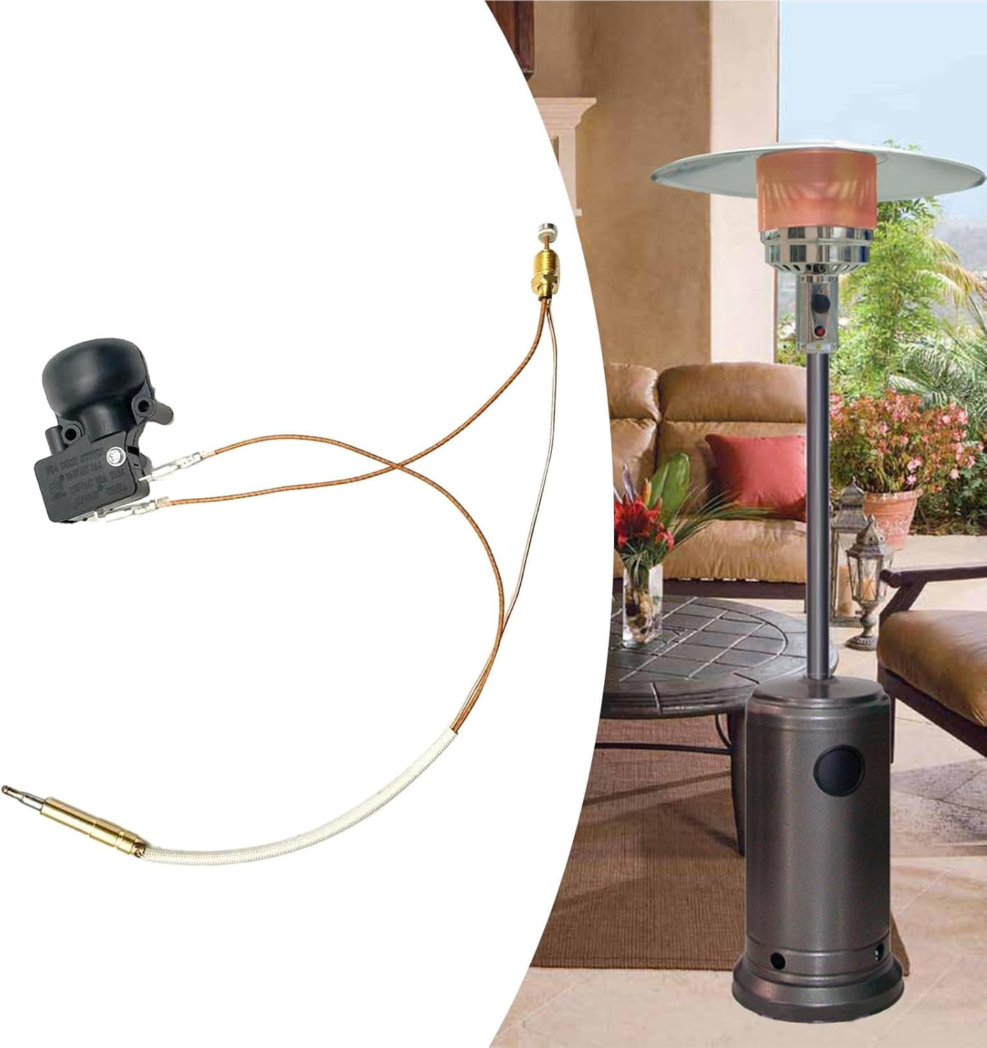Thermocouple Tilt Switch with M8 End Connection Nut Gas Patio Heater Parts For image number 1