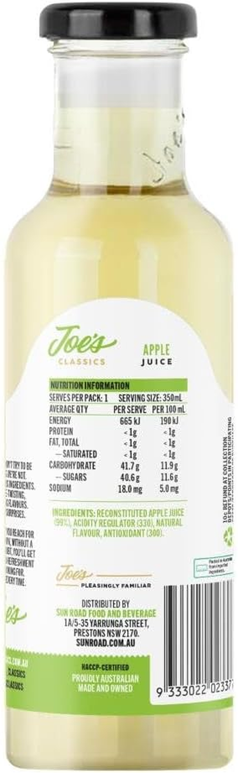 Joe'S Classics, 12 X 350 Ml, Apple Juice