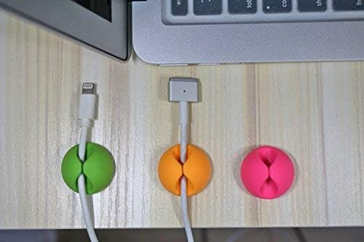 12 X Colorful Cable Holder Organiser Multipurpose Cable Clips Cord Management for TV PC Laptop Home Office image number 5