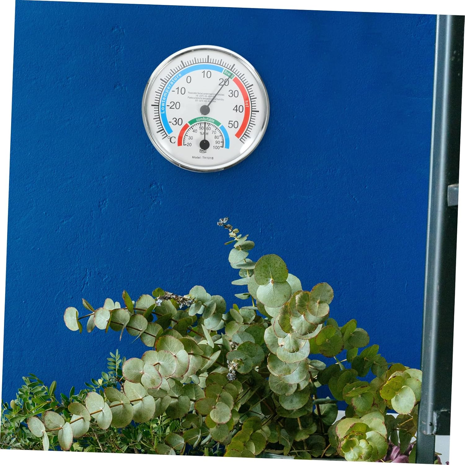 Indoor Outdoor Thermometer and Hygrometer Wall-Mounted Temperature Humidity Gauge with Hanging Hook and Foldable Stand for Home image number 1