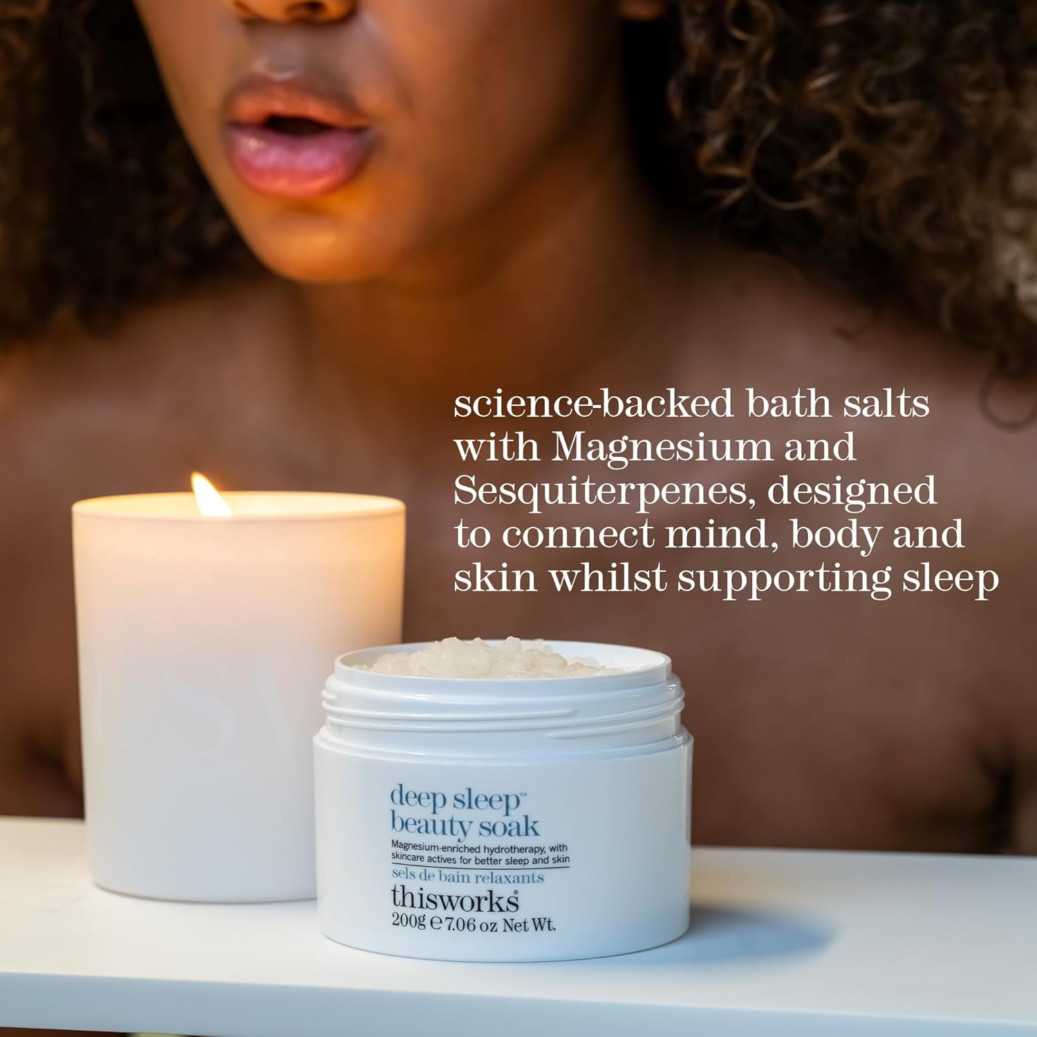 This Works Deep Sleep Bath Soak, 200 G - Luxury Bath Salts Infused with Lavender, Camomile and Vetivert Essential Oils - Relaxing Bath Salt to Unwind before Sleep