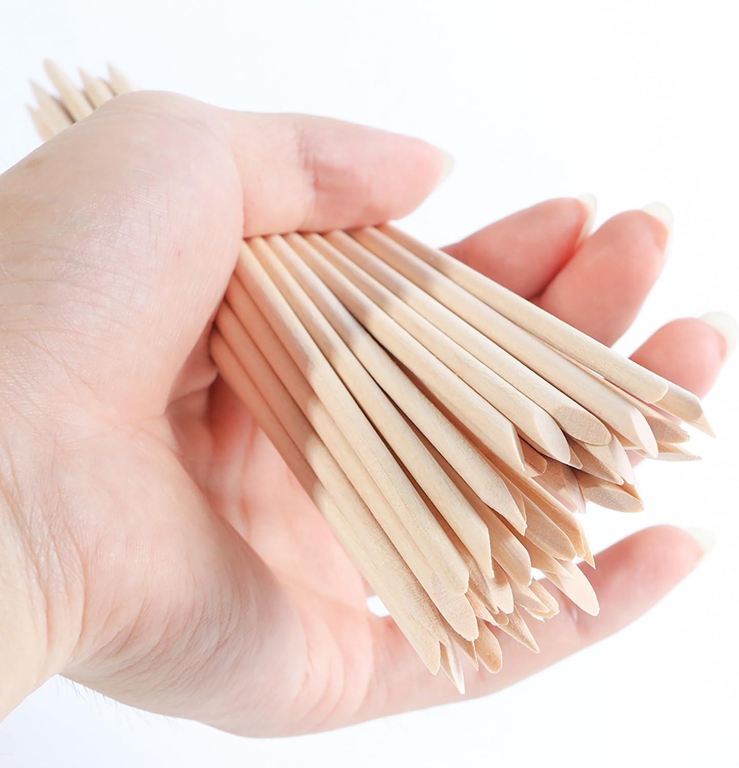 Nail Orange Sticks, Wooden Sticks, for Double Heads Multi Functional Cuticle Pusher Remover Nail Cleaning (200Pcs) image number 4