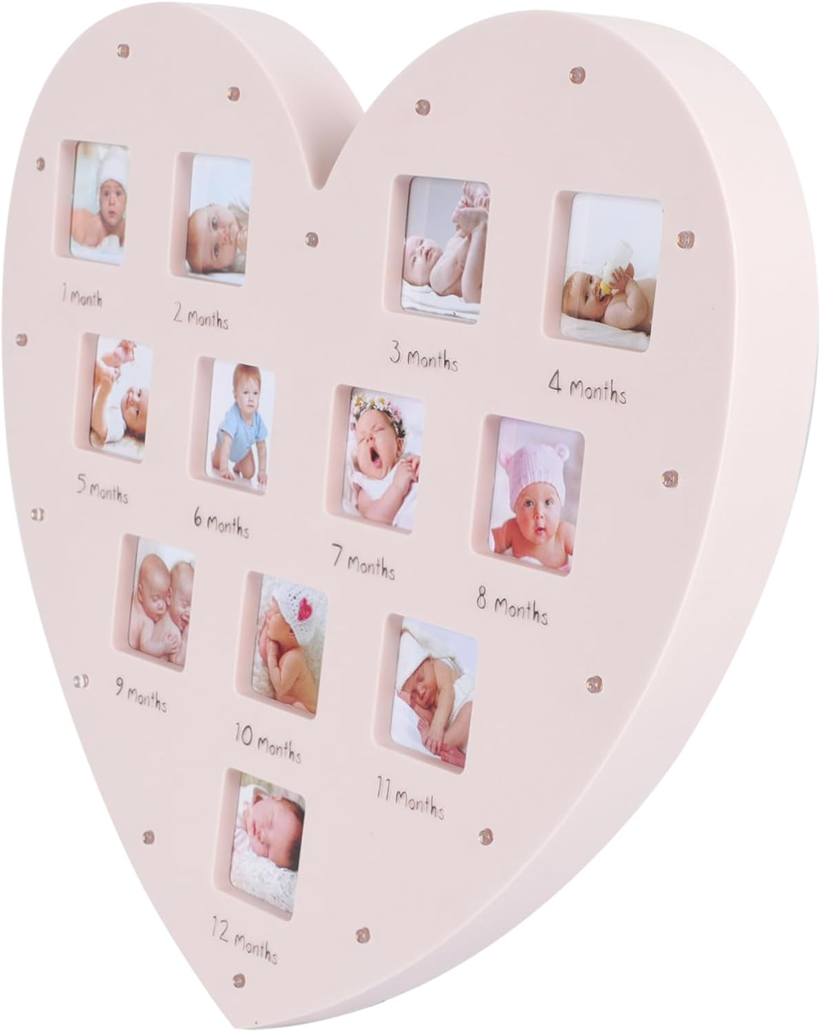 Growth Record Photo Frame Shape Picture Frame for First Year Boy Girl Month Milestone Display image number 5