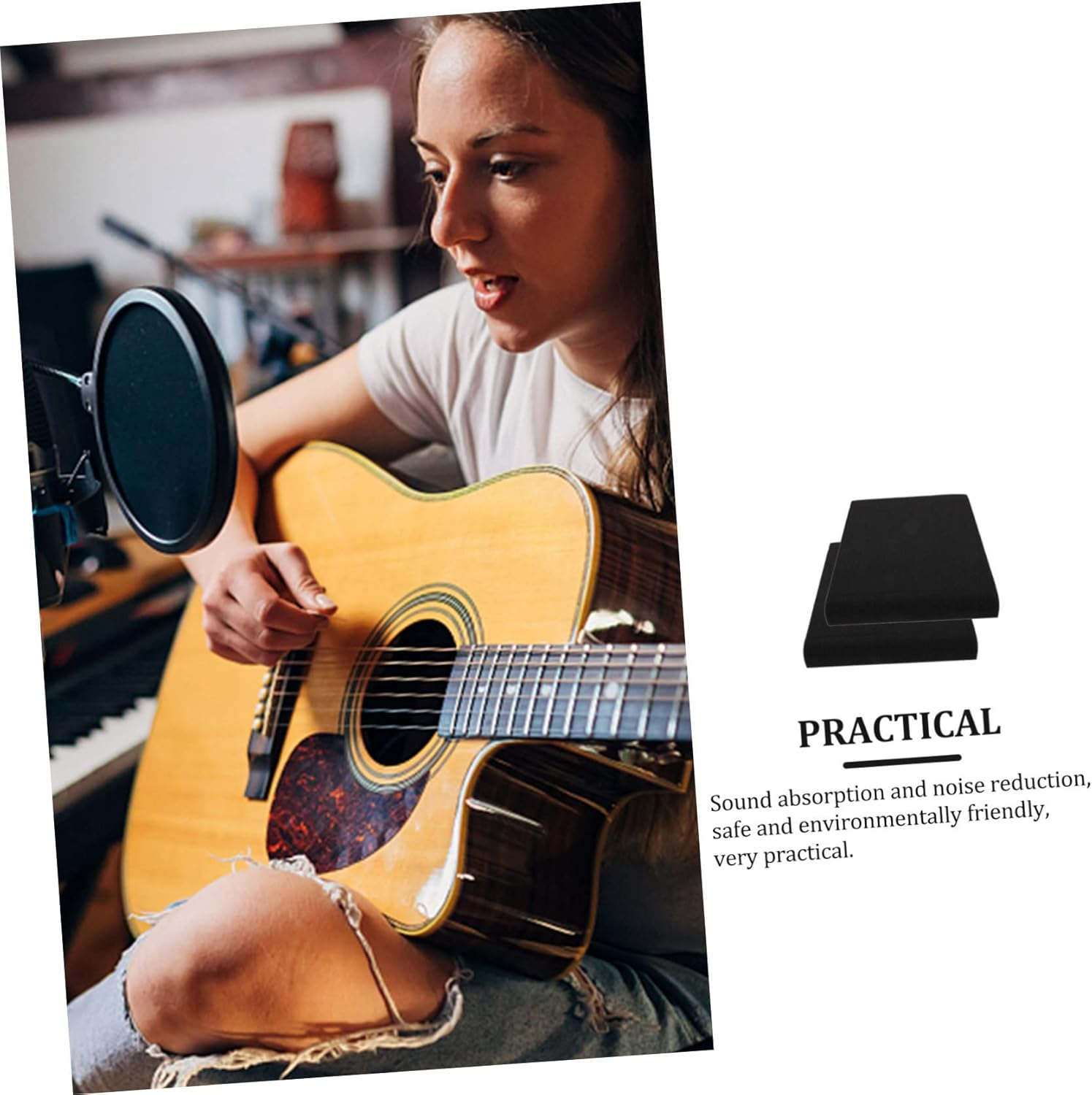 2Sets Slip Mat Speaker Isolation Pads Polyurethane Soundproof Mat for Voice Box Isolation Use as Monitor Pad image number 1