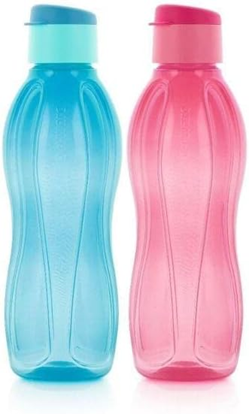 Tupperware Plastic Fliptop Water Bottle 1000 Ml Pack of 2 (Multicolor) image number 1