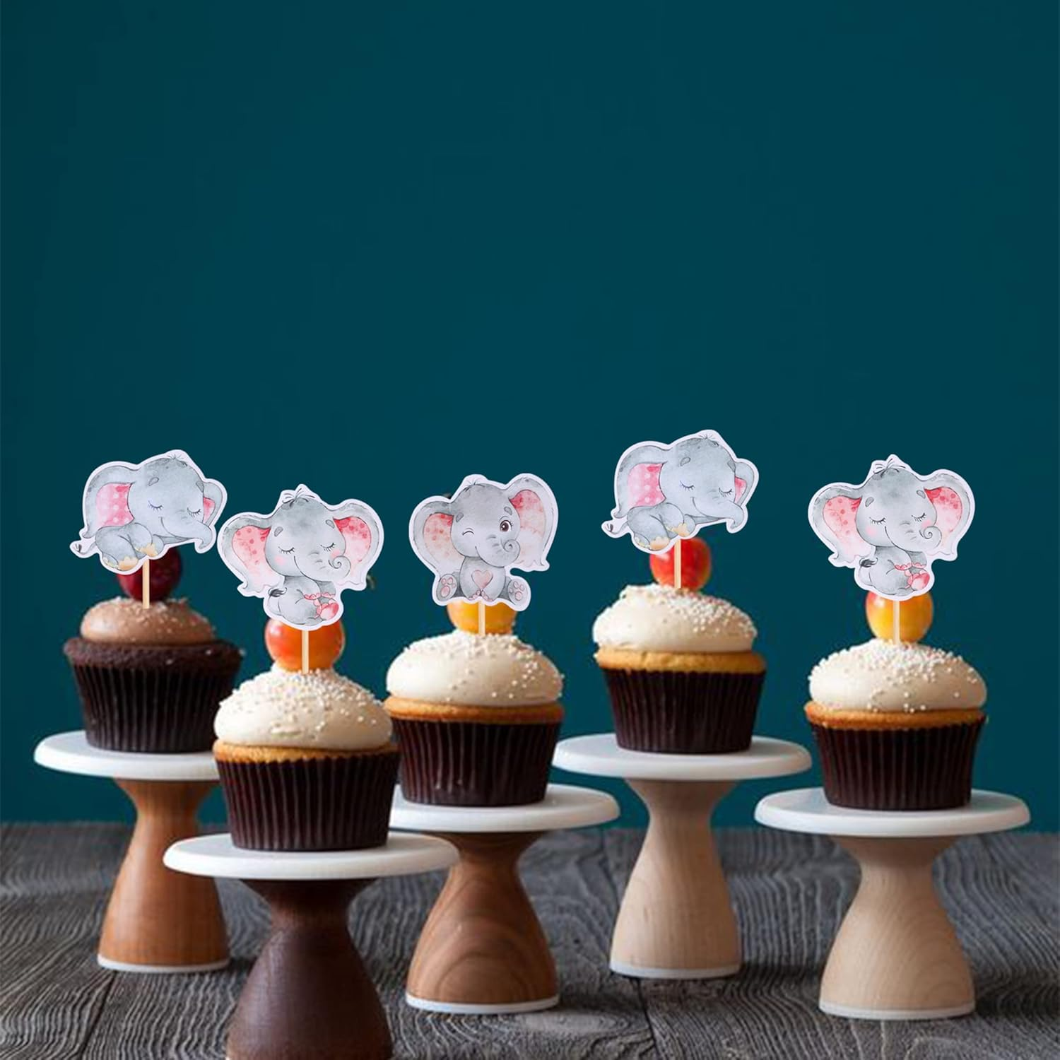 36 Pack Baby Elephant Cupcake Toppers Pink Elephant It'S a Girl Cupcake Picks Decorations for Elephant Theme Gender Reveal Baby Shower Kids Girls Birthday Party Supplies image number 1
