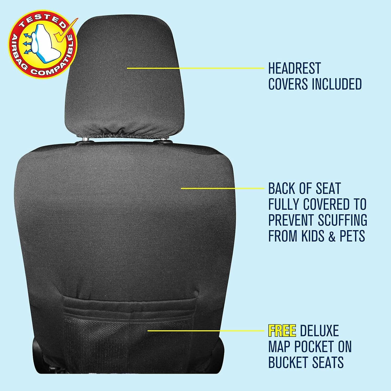 For Toyota Prado 150S 2009-2021 Neoprene Black Front & Rear Seat Covers